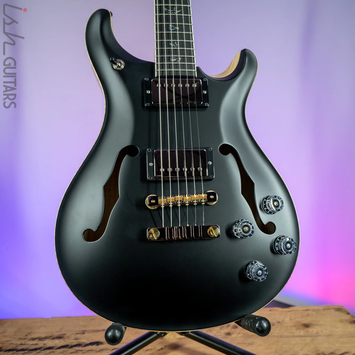 PRS McCarty 594 Hollowbody II Wood Library Satin Black Torrefied Maple Neck