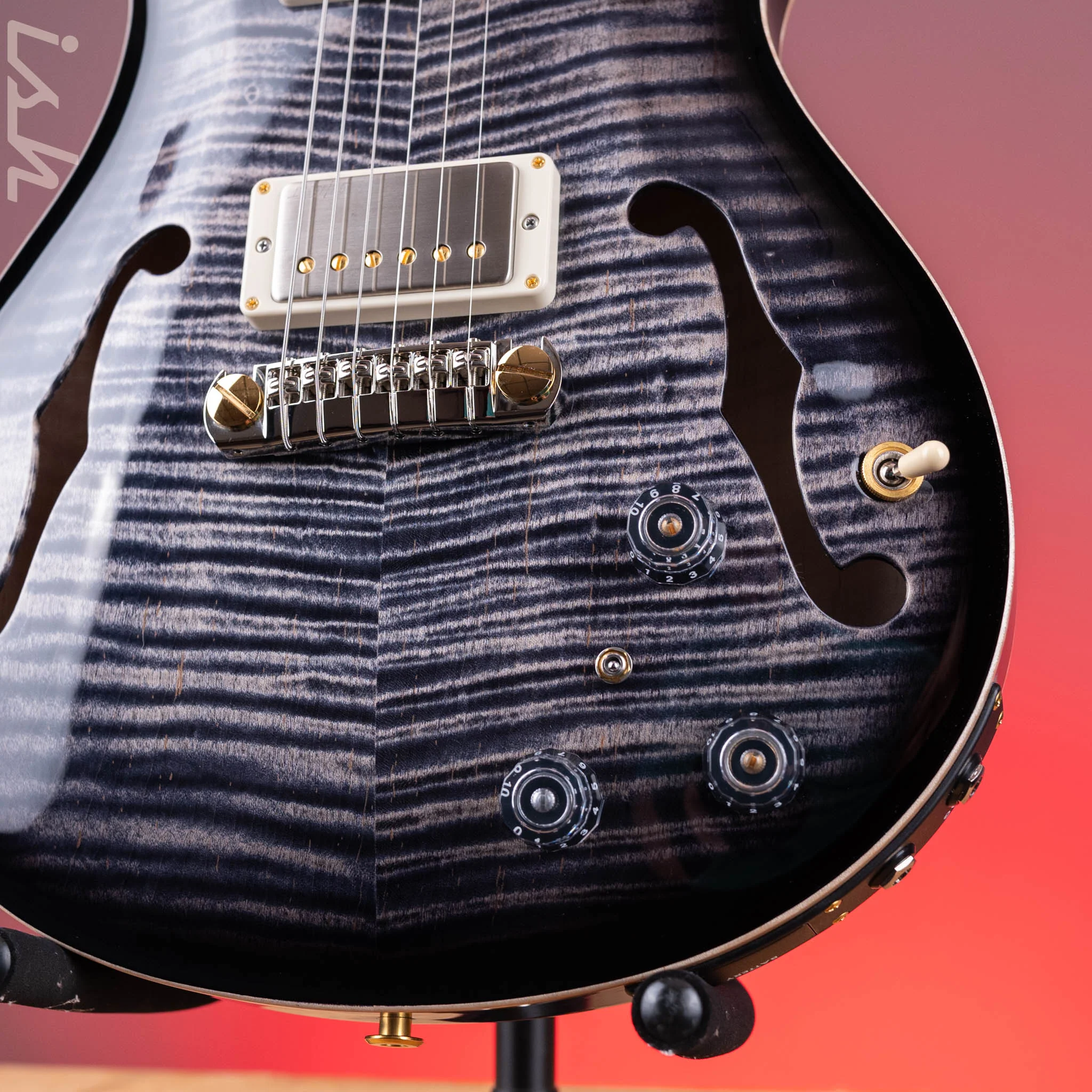 PRS Hollowbody II Piezo 10-Top Electric Guitar Charcoal Burst - Image 4