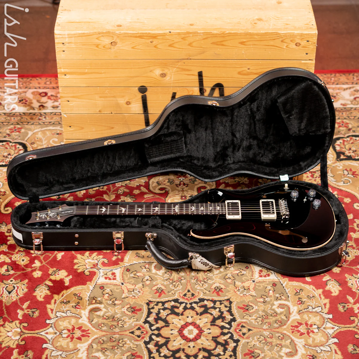 PRS Hollowbody II Piezo Black Gloss w/ Natural Binding - Image 12