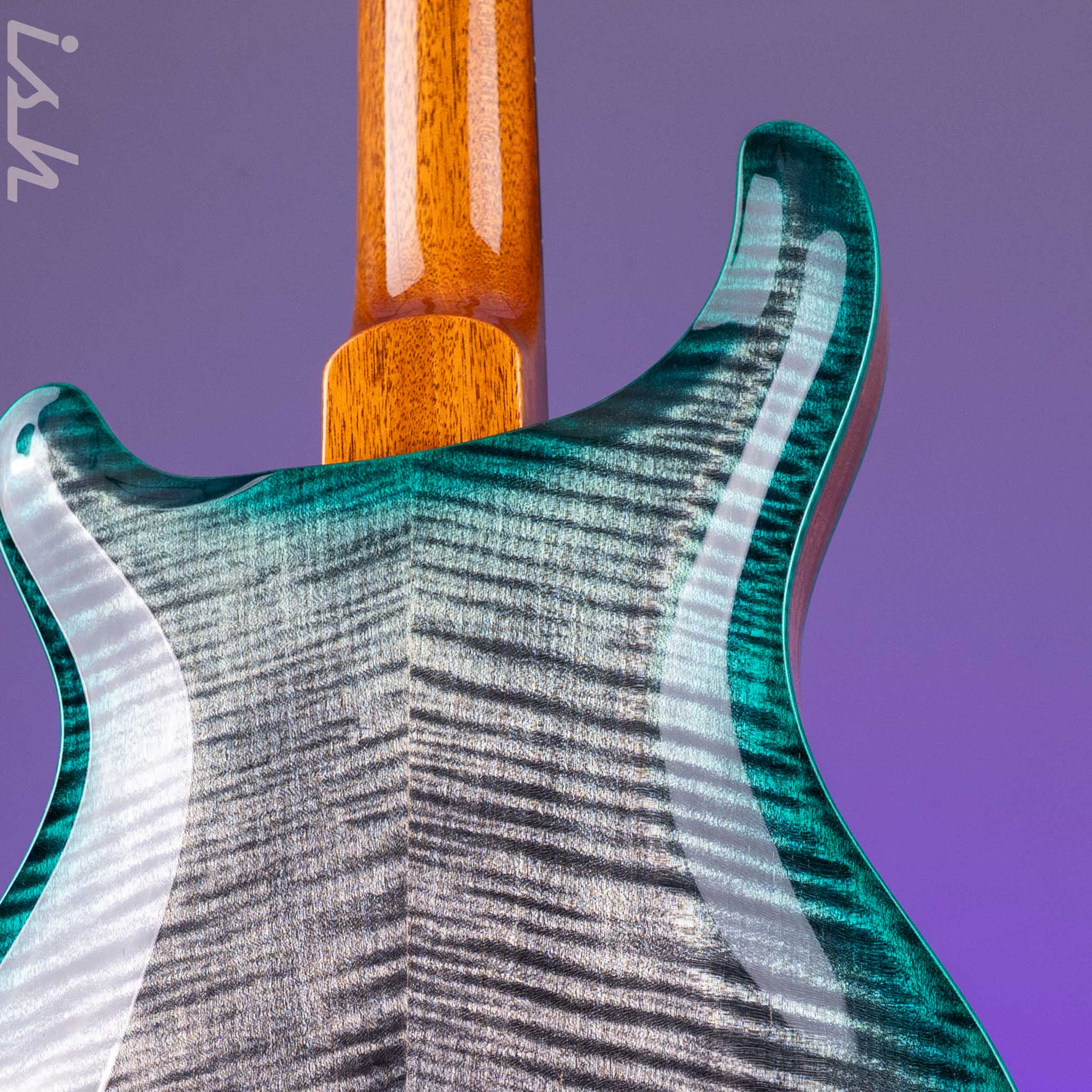 PRS Hollowbody II Piezo Grey Black Turquoise Burst Custom Color - Image 10