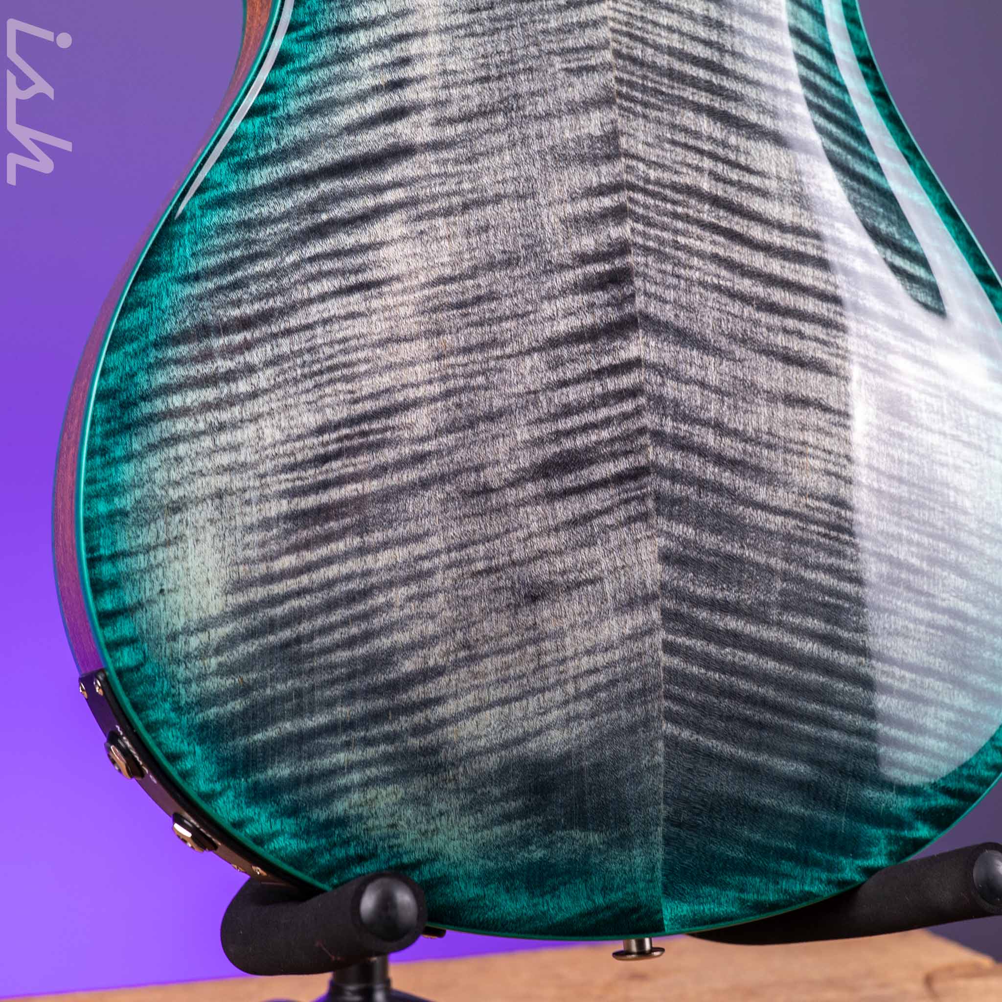 PRS Hollowbody II Piezo Grey Black Turquoise Burst Custom Color - Image 11