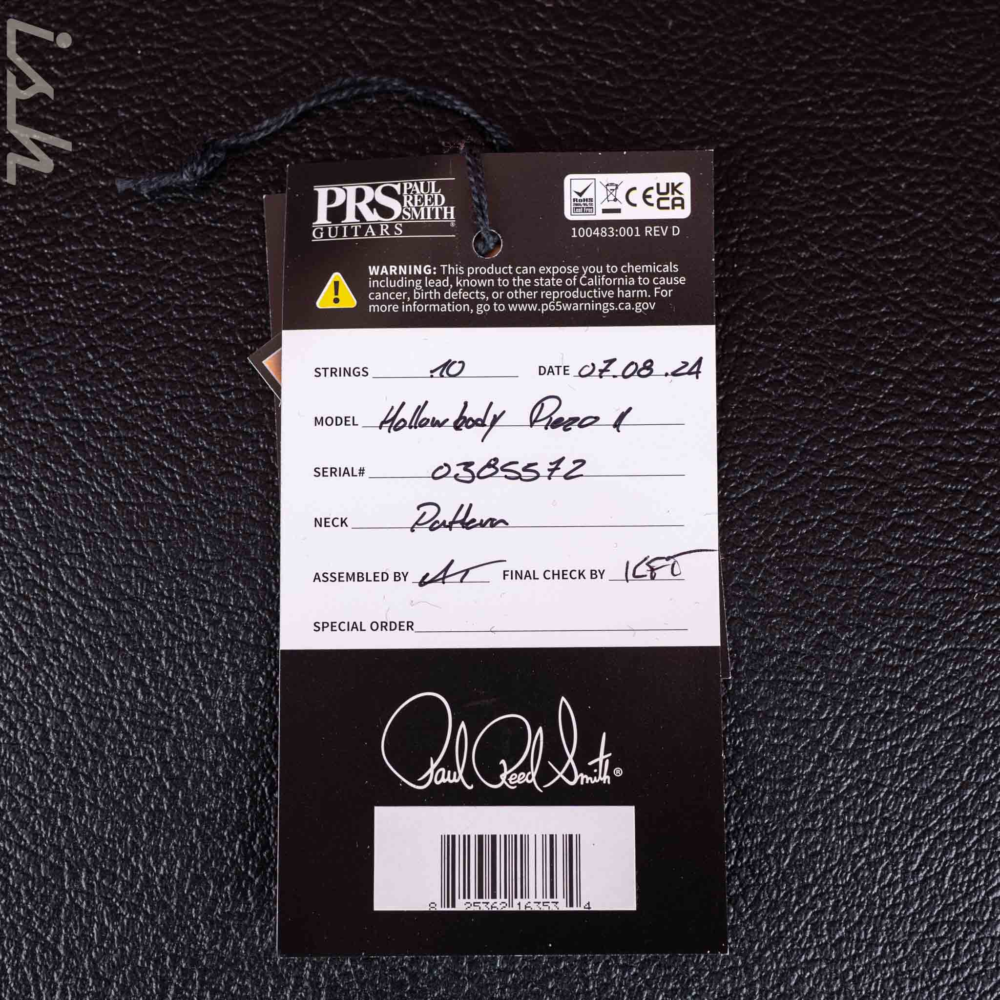 PRS Hollowbody II Piezo Electric Guitar Faded Blue Jean - Image 11