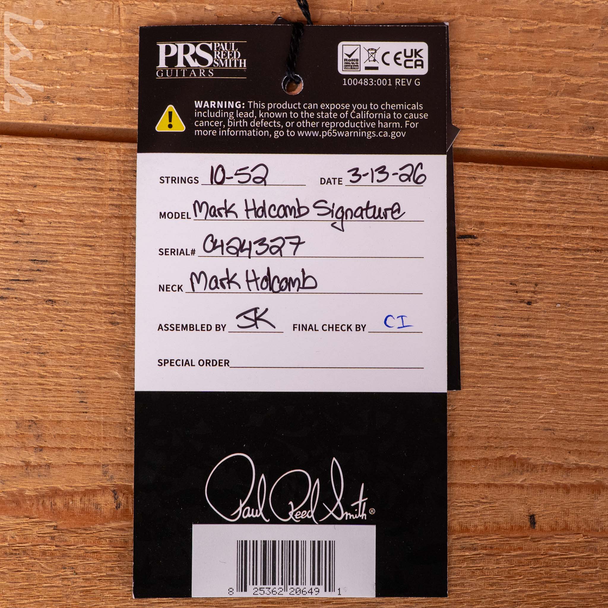 PRS Mark Holcomb Charcoal Wraparound Burst - Image 13