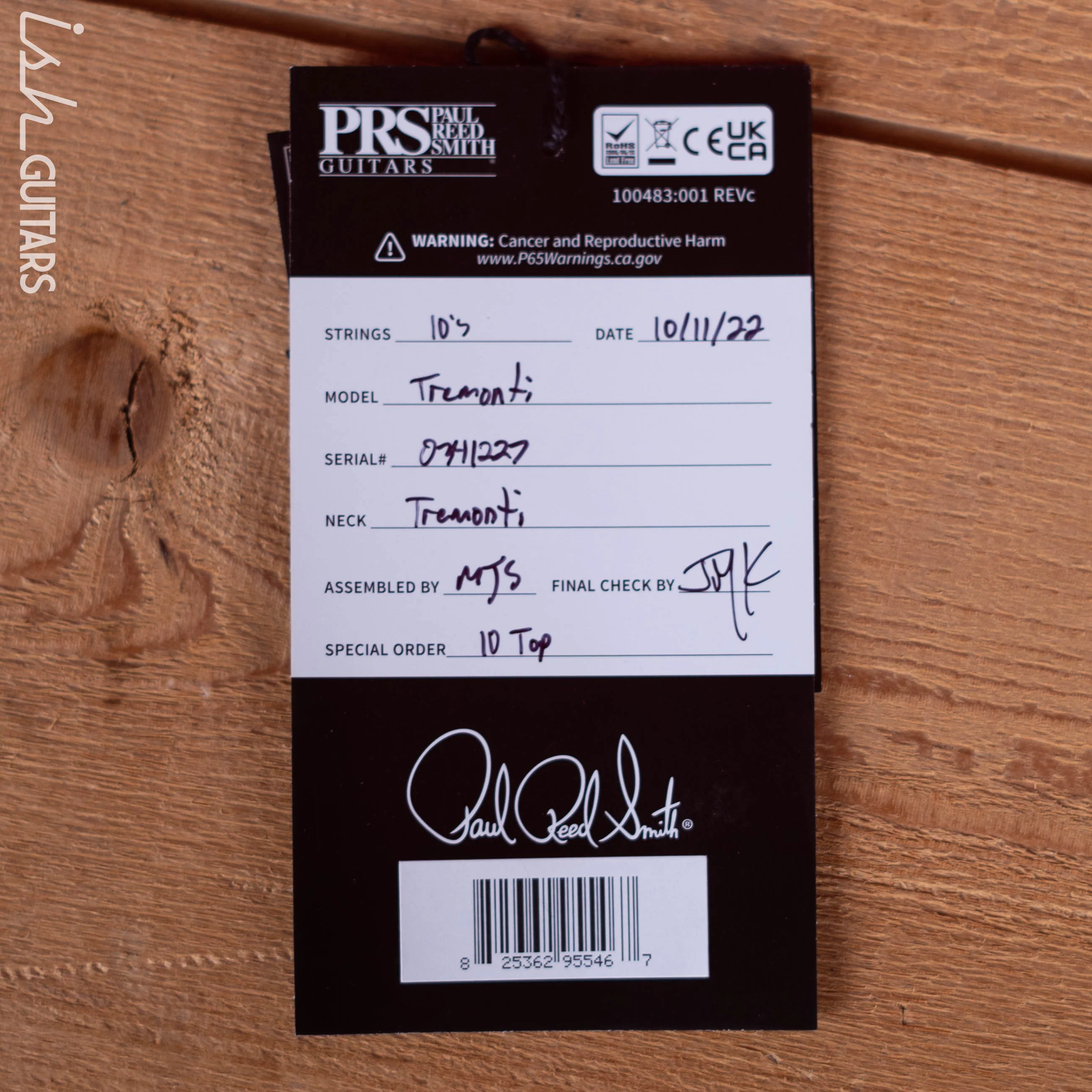 PRS Mark Tremonti Signature Tremolo 10-Top Black Gold Burst - Image 12