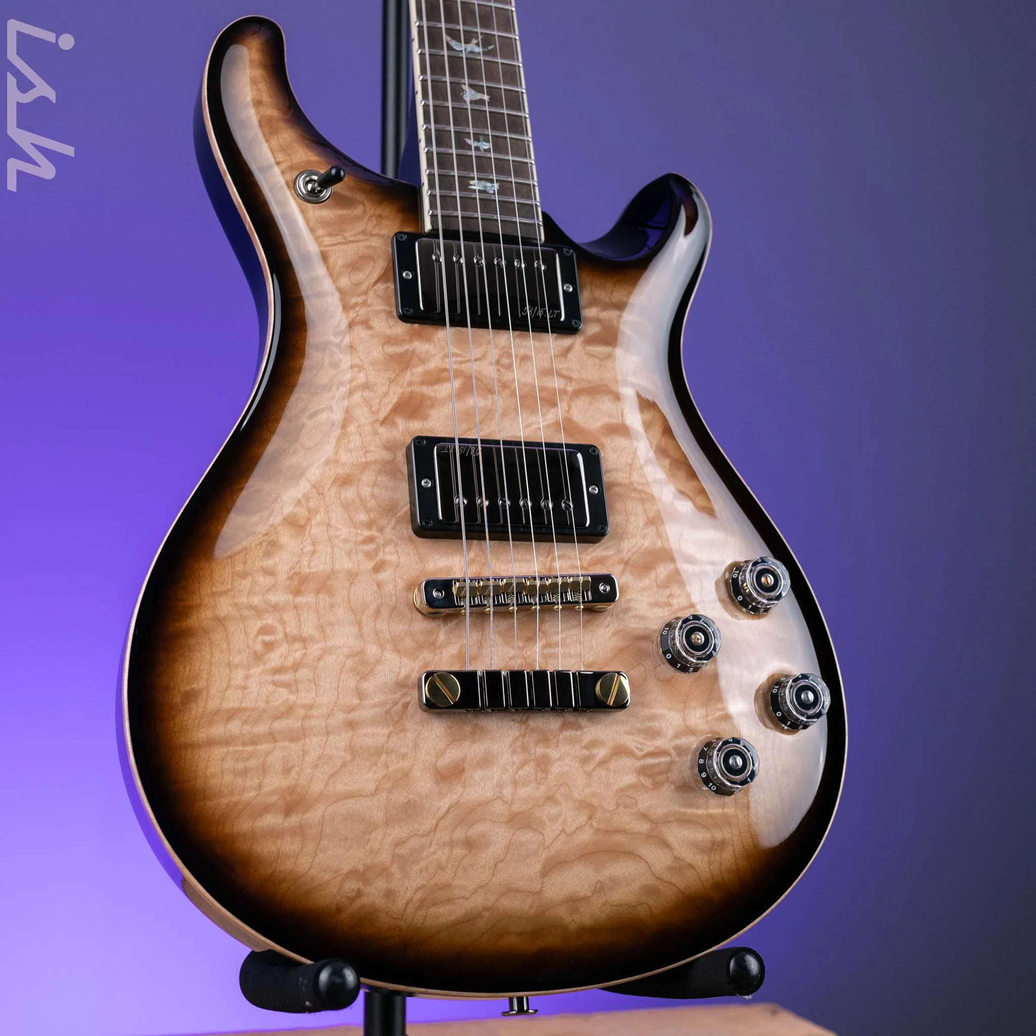PRS McCarty 594 Wood Library 10-Top Natural w/ Black Smoked Wrap Burst