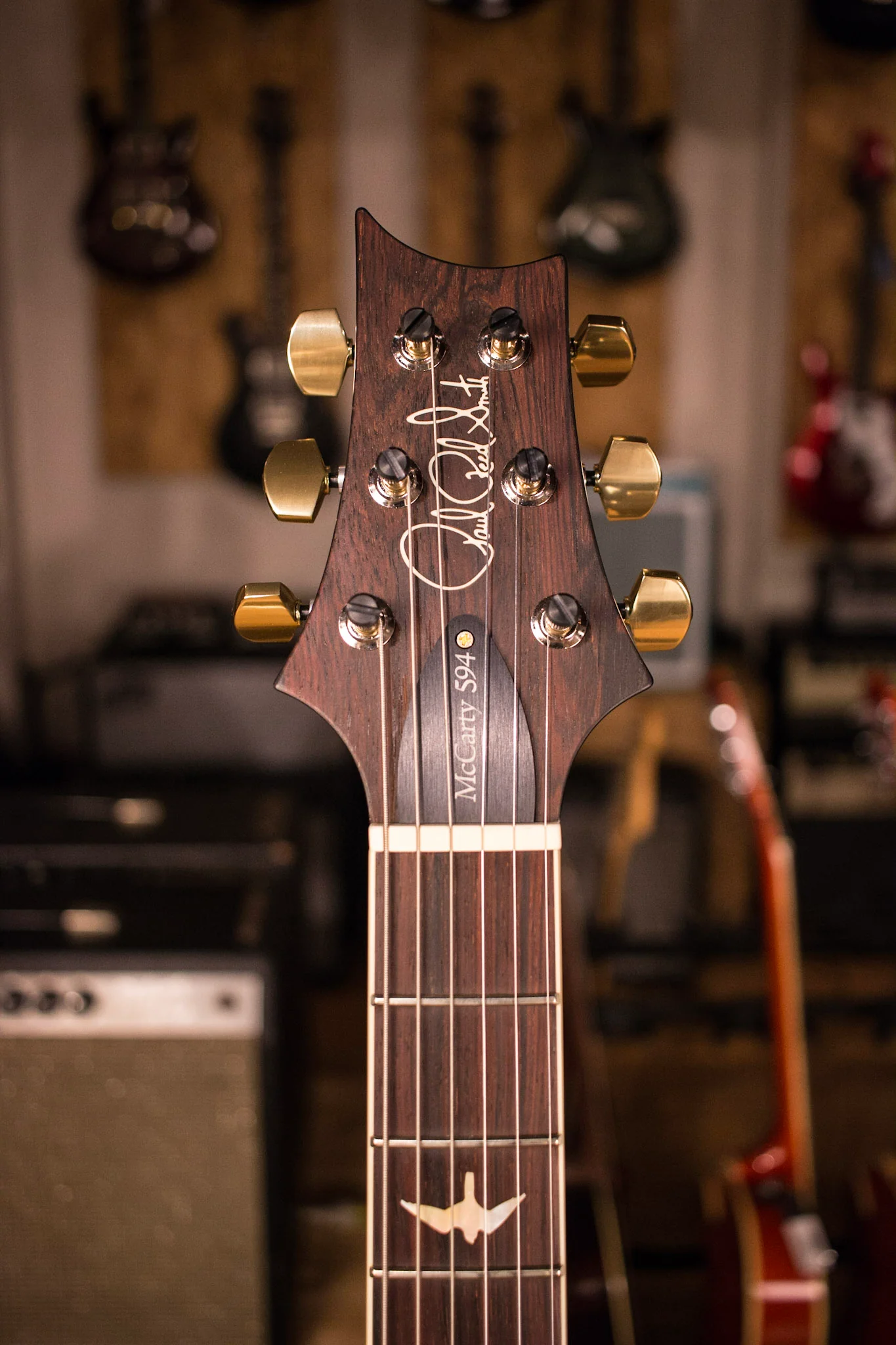 2017 PRS McCarty 594 10 Top CUSTOM Cocobolo Fretboard Gold MOP Fire Red Smokewrap - Image 5