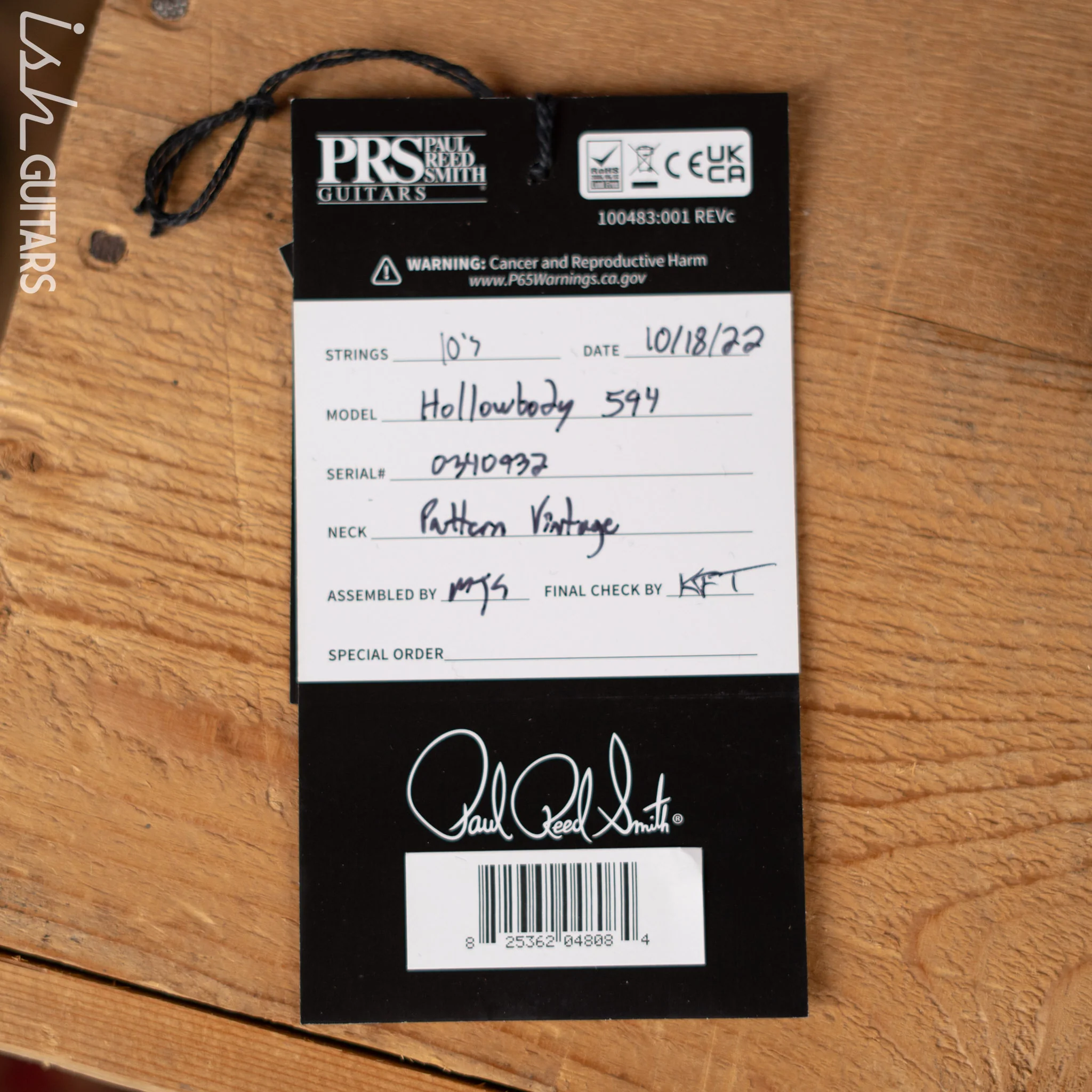 PRS McCarty 594 Hollowbody II Faded Charcoal Wrap - Image 12