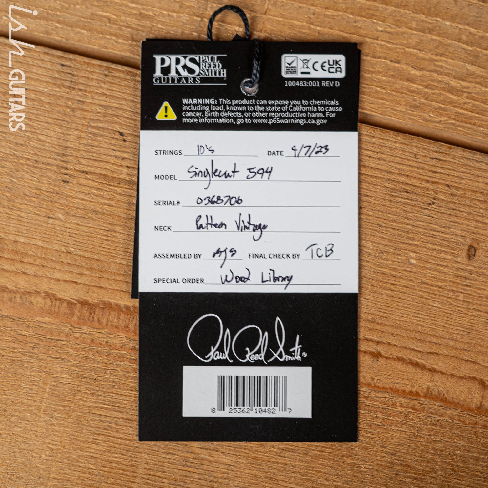 PRS McCarty 594 Singlecut Wood Library Brazilian Rosewood Fretboard Black Satin - Image 12