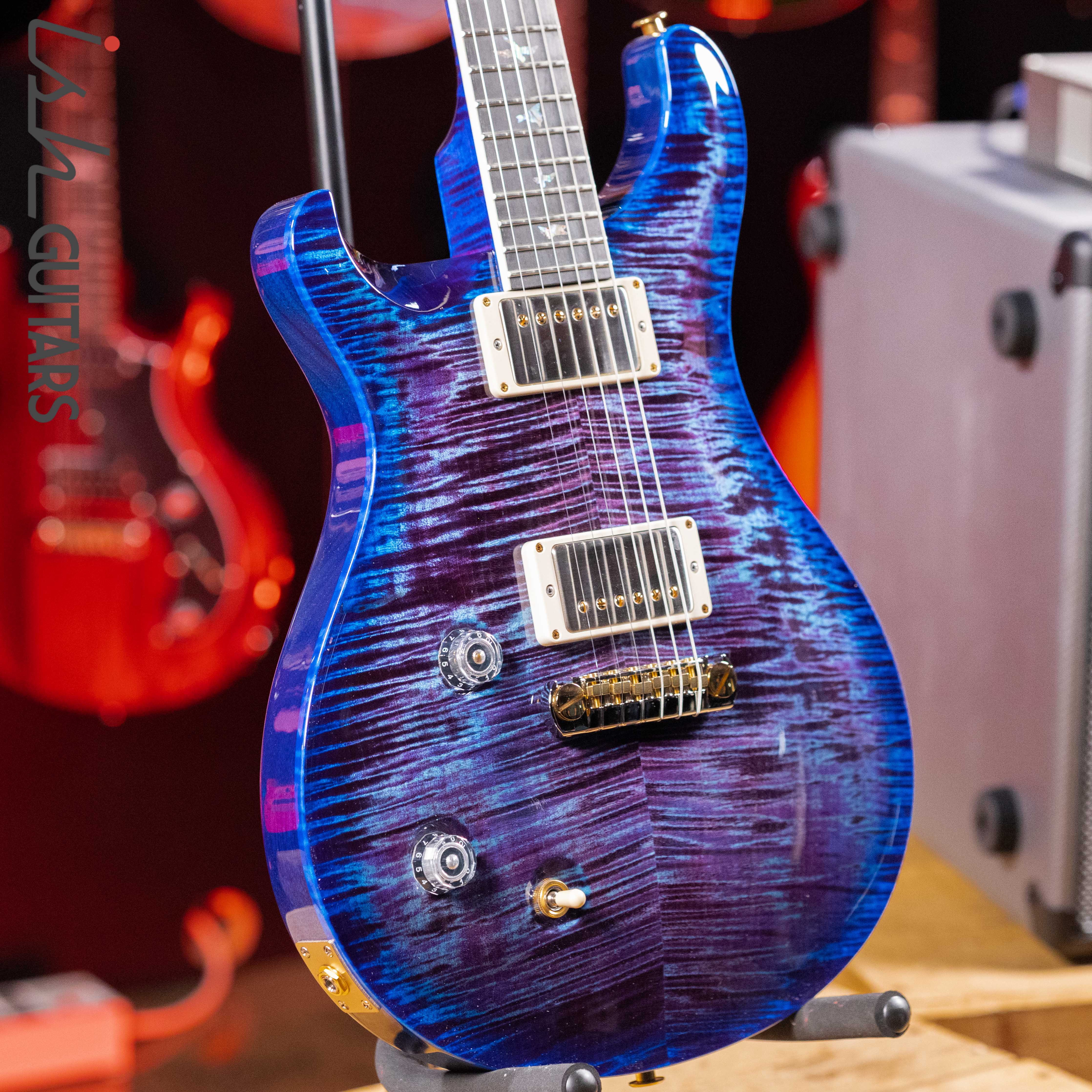 PRS McCarty Lefty Wood Library Violet Blue Burst Artist Flame Maple - Image 4