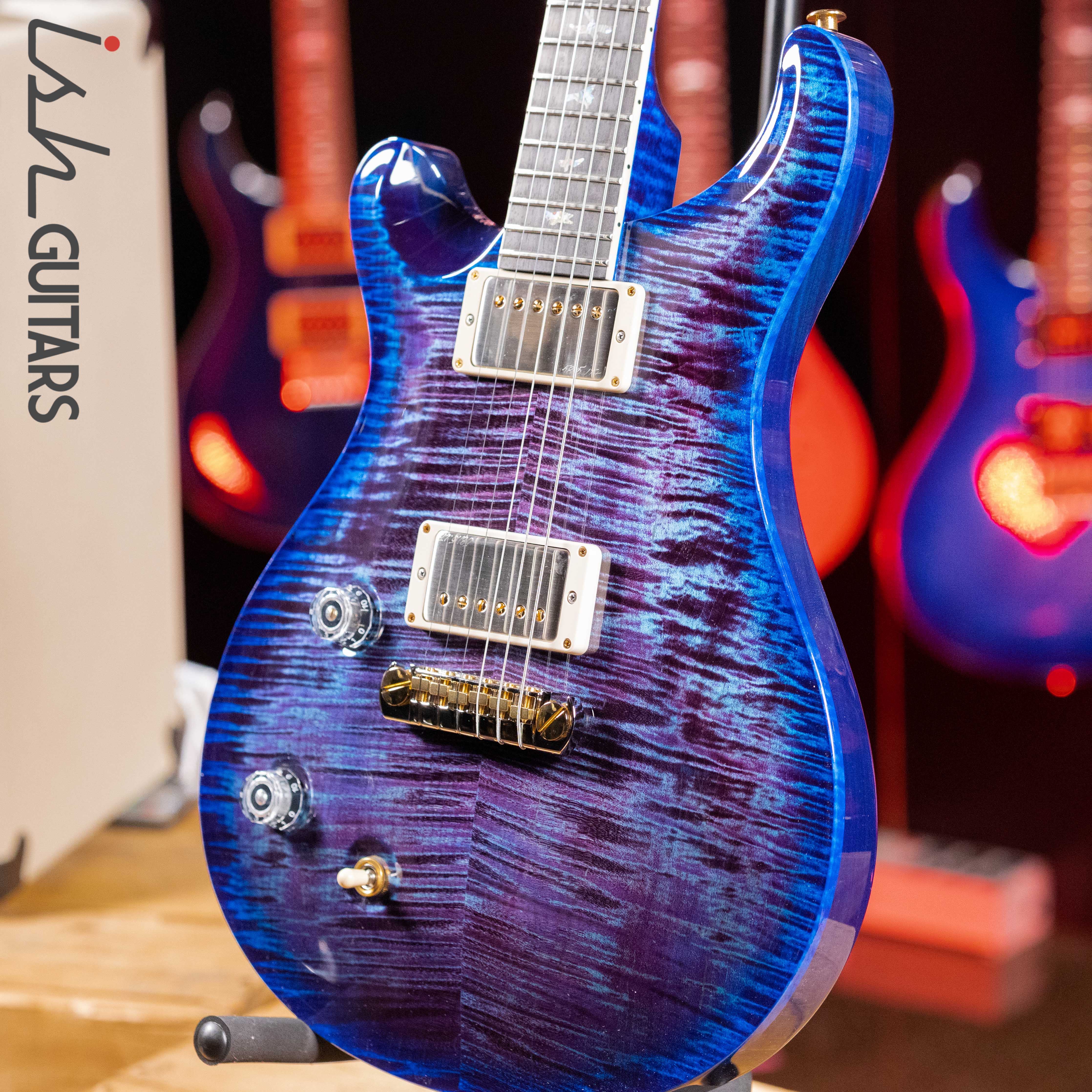 PRS McCarty Lefty Wood Library Violet Blue Burst Artist Flame Maple - Image 5