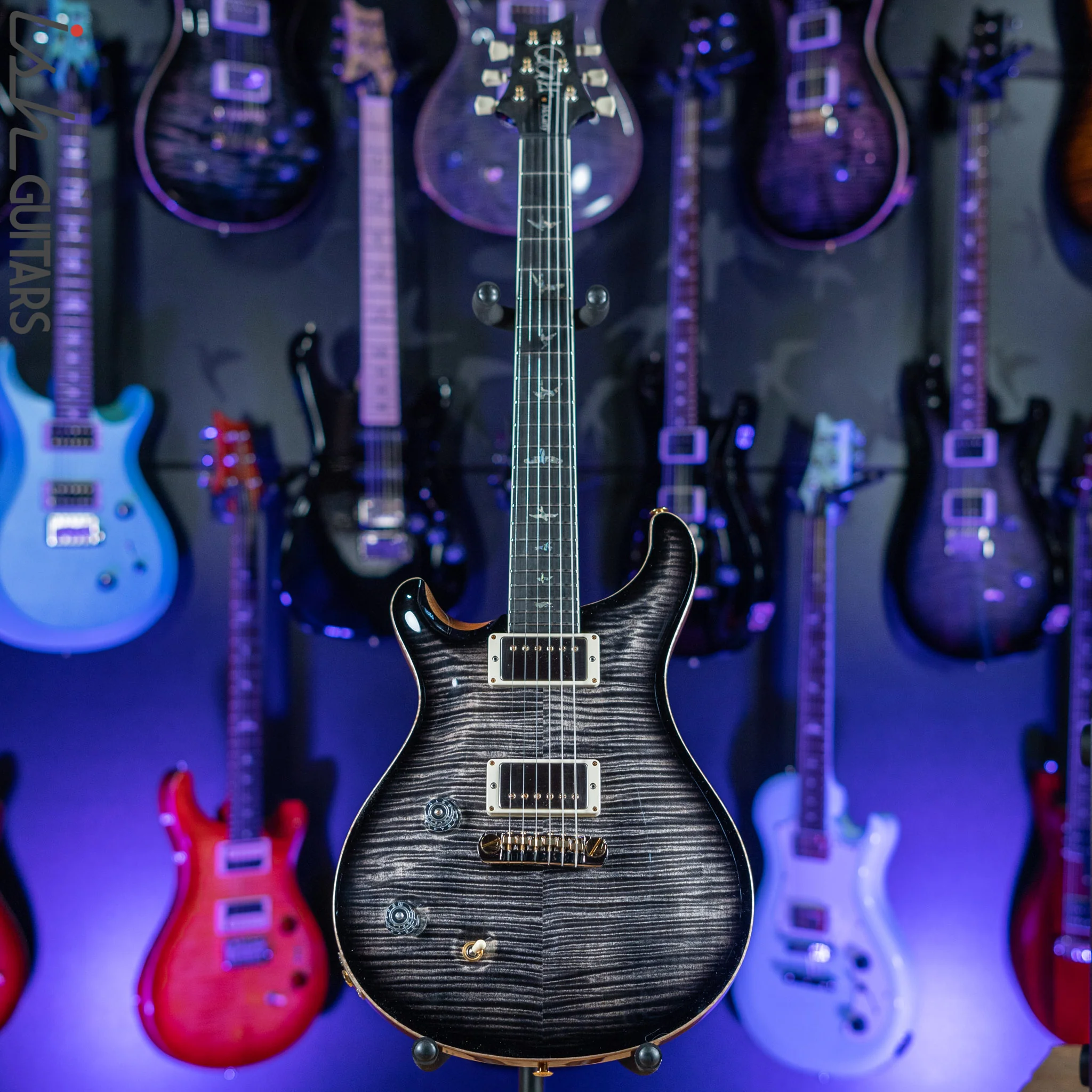 PRS McCarty Lefty Wood Library Charcoal Burst Artist Flame Maple - Image 2