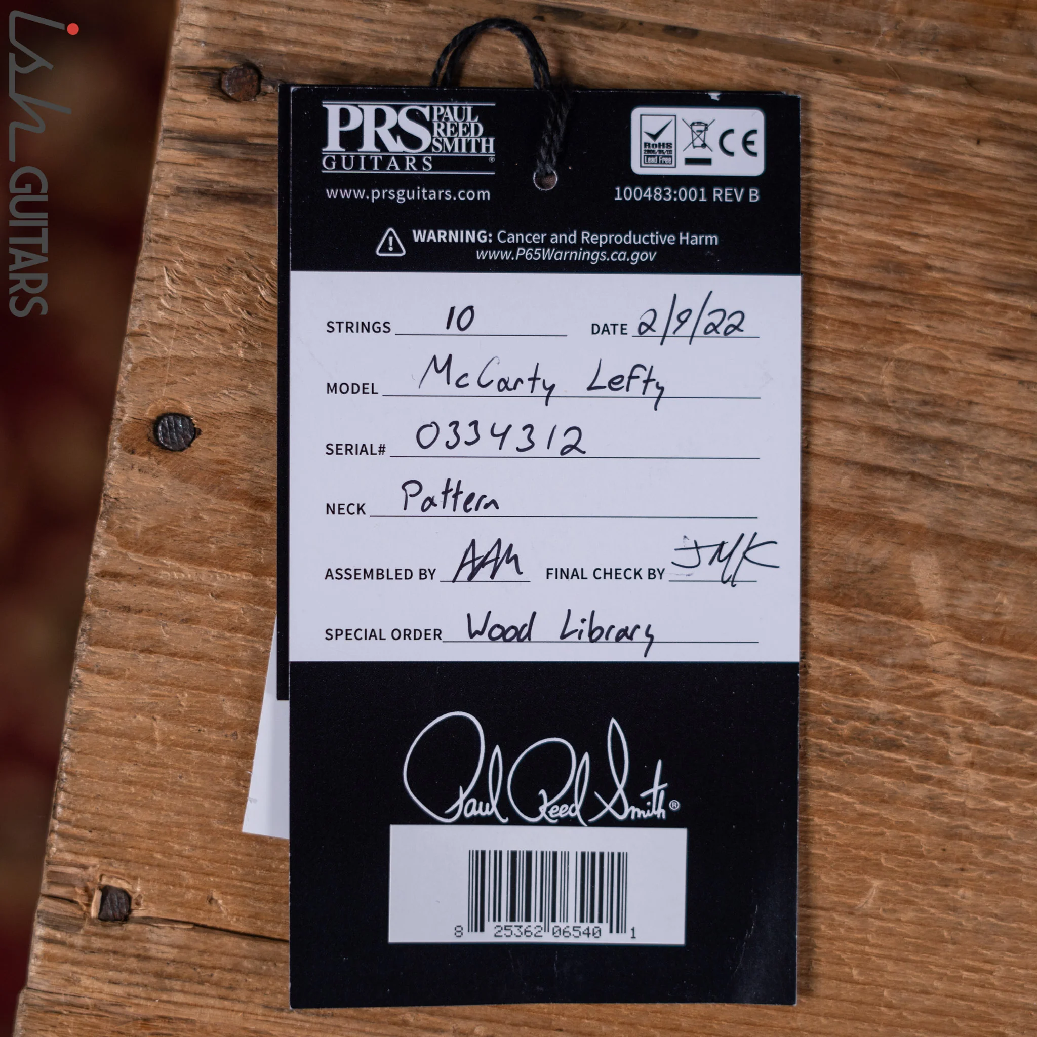 PRS McCarty Lefty Wood Library Copperhead Burst 10 Top Flame Maple - Image 12
