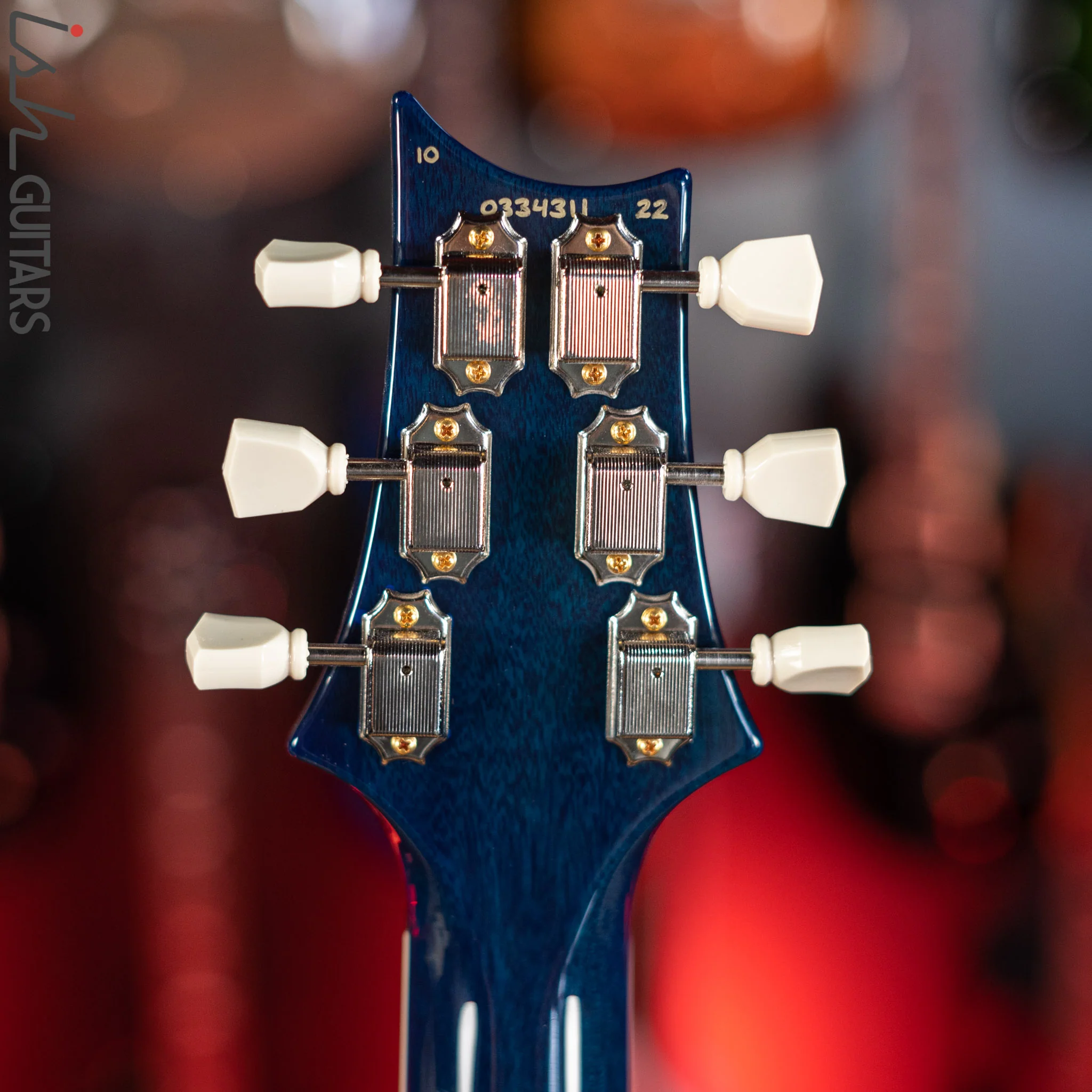 PRS McCarty Lefty Wood Library Faded Blue Jean w/ Blue Burst 10 Top Flame Maple - Image 10