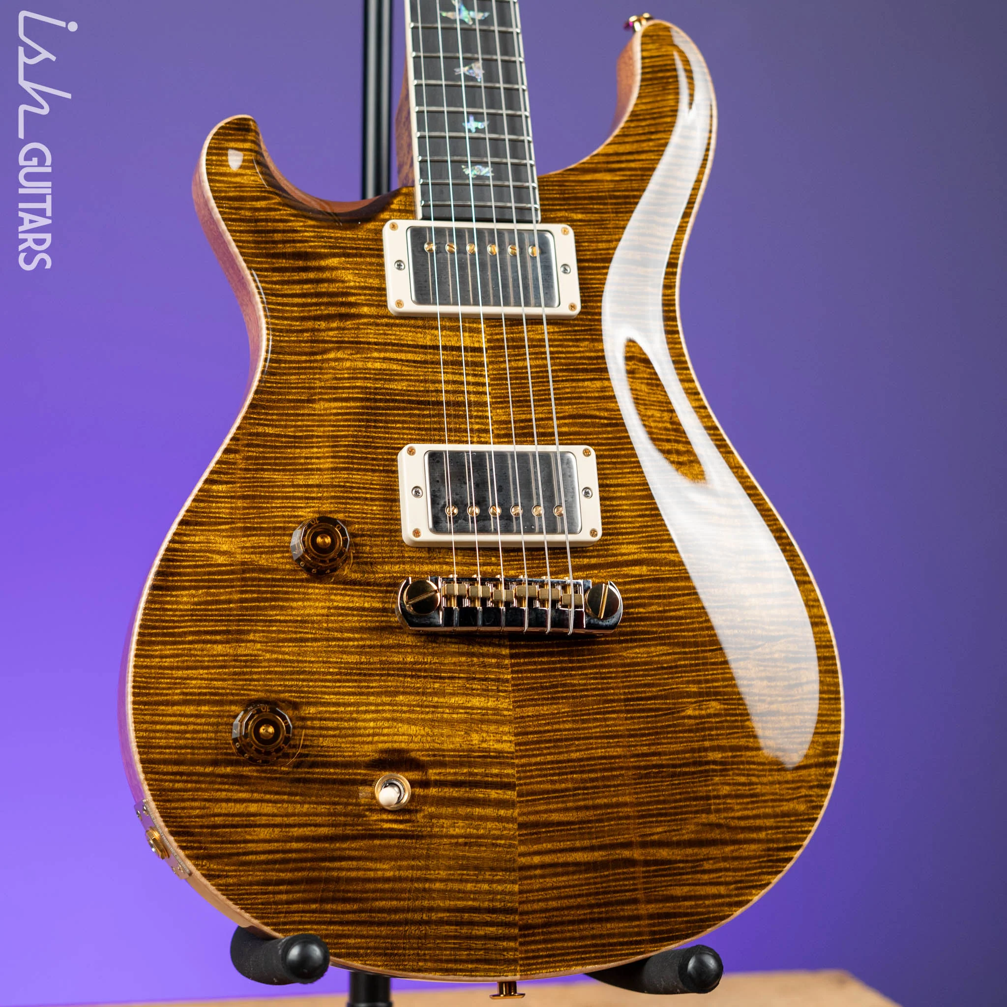 PRS McCarty Lefty Wood Library Yellow Tiger Artist Flame Maple Demo