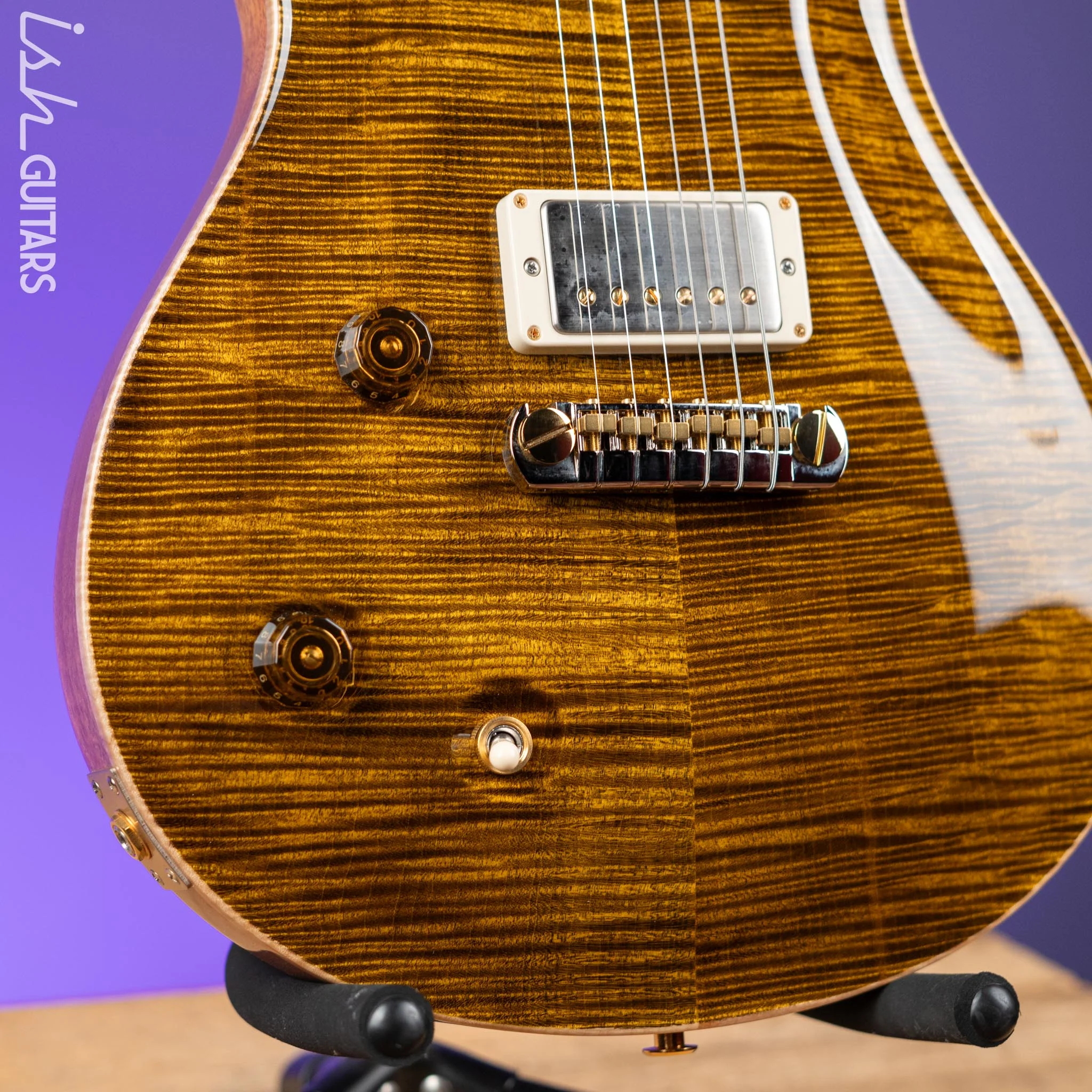 PRS McCarty Lefty Wood Library Yellow Tiger Artist Flame Maple Demo - Image 4