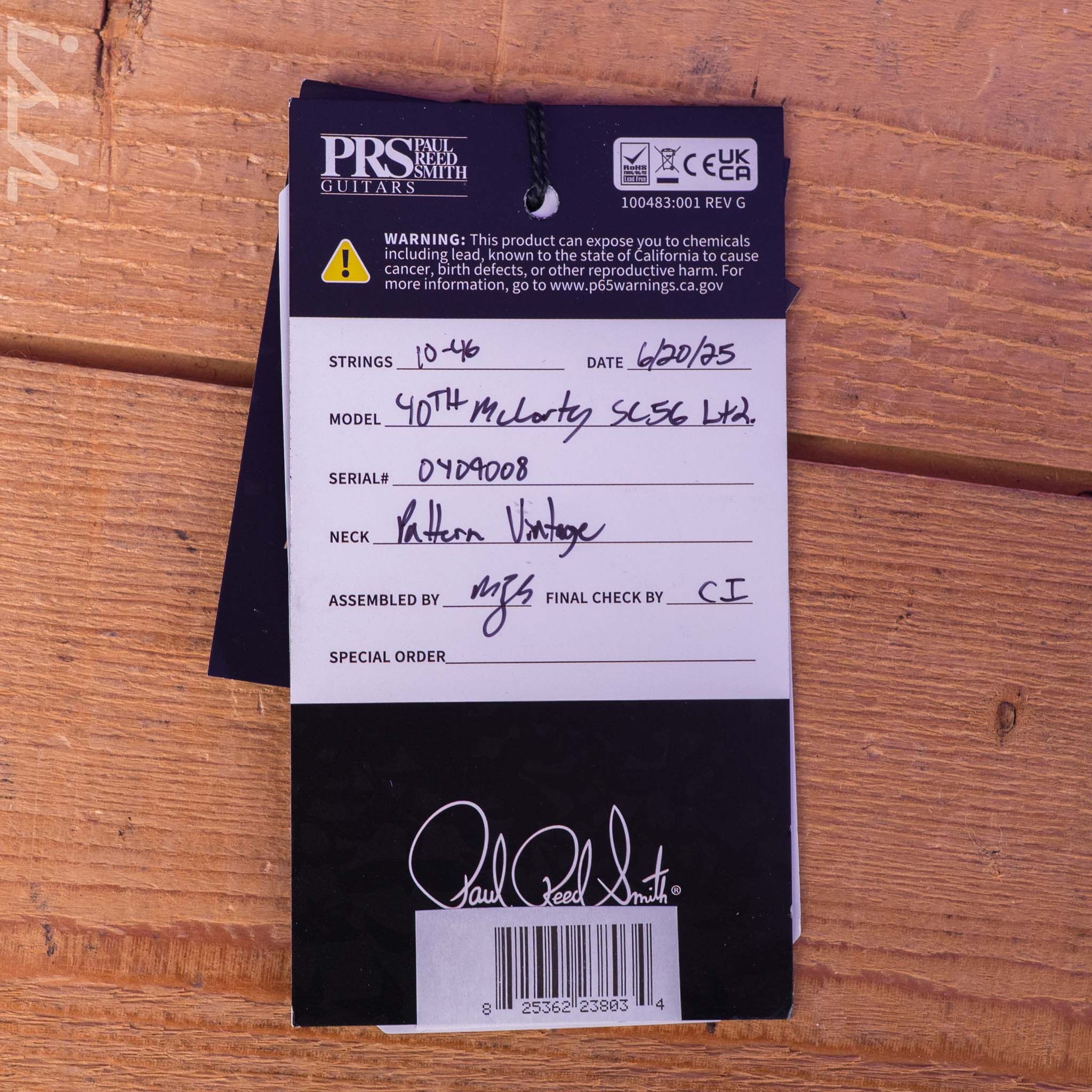 PRS McCarty SC56 40th Anniversary Limited Edition Black Rainbow Hollowflake - Image 12