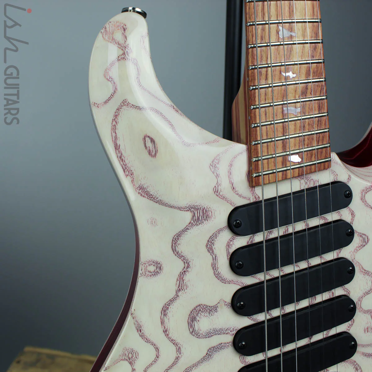 PRS Paul Reed Smith Private Stock Custom 24 Multi-Scale Figured Swamp Ash White Wash Red Grainfiller - Image 3
