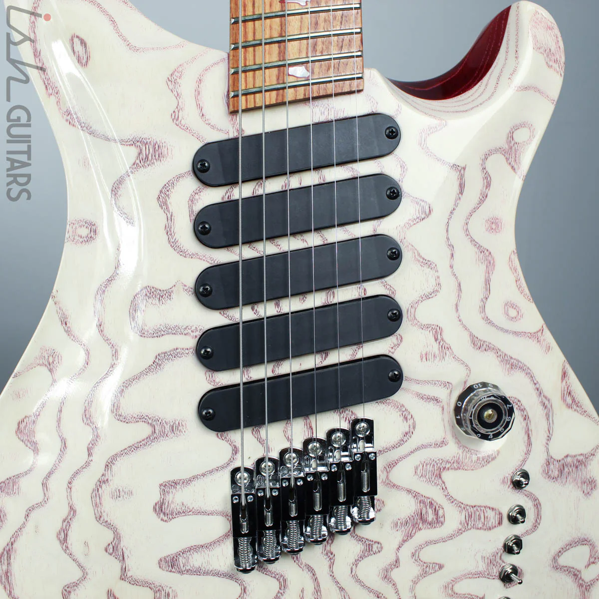 PRS Paul Reed Smith Private Stock Custom 24 Multi-Scale Figured Swamp Ash White Wash Red Grainfiller - Image 5
