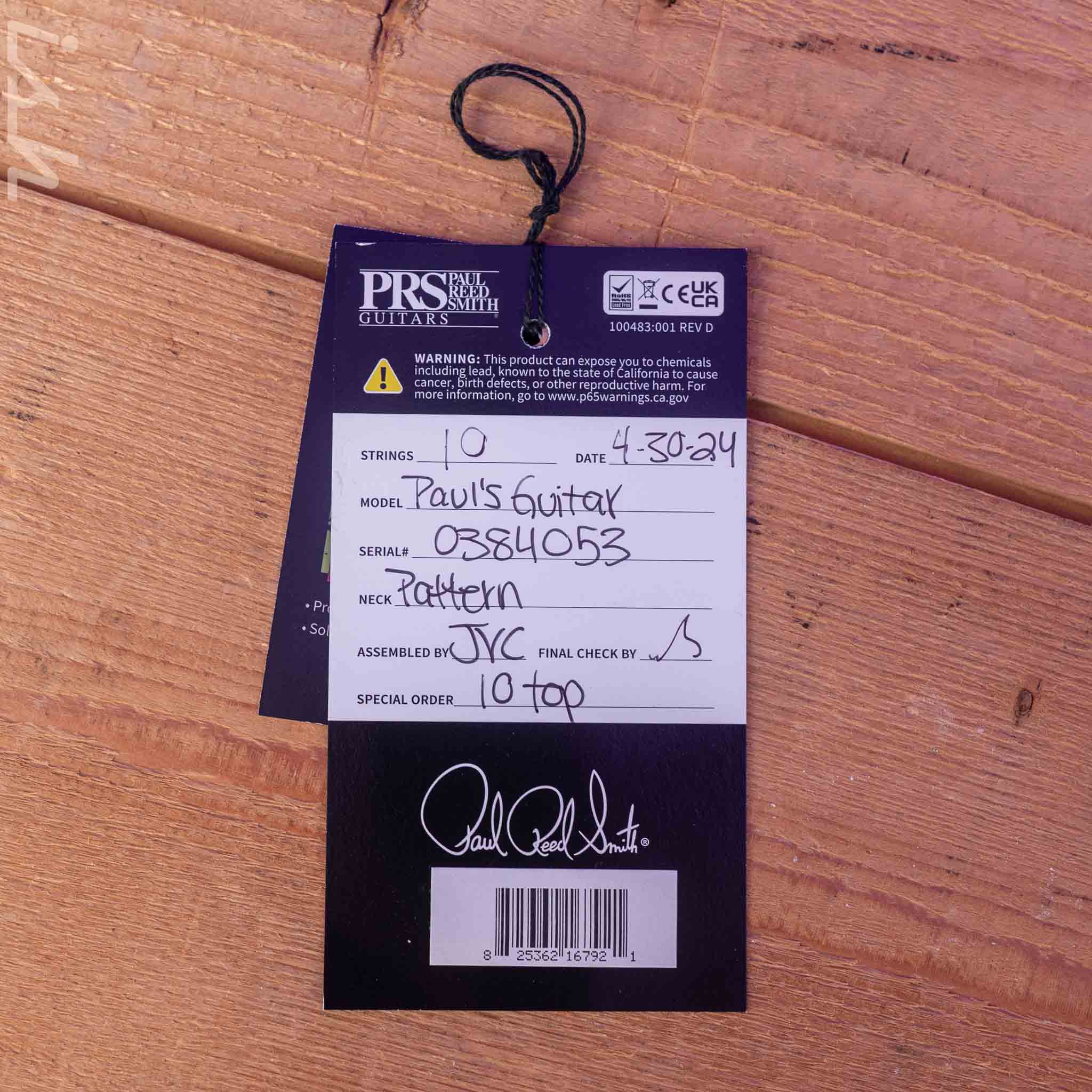PRS Paul's Guitar Electric Guitar 10-Top Black Gold Wraparound Burst - Image 11