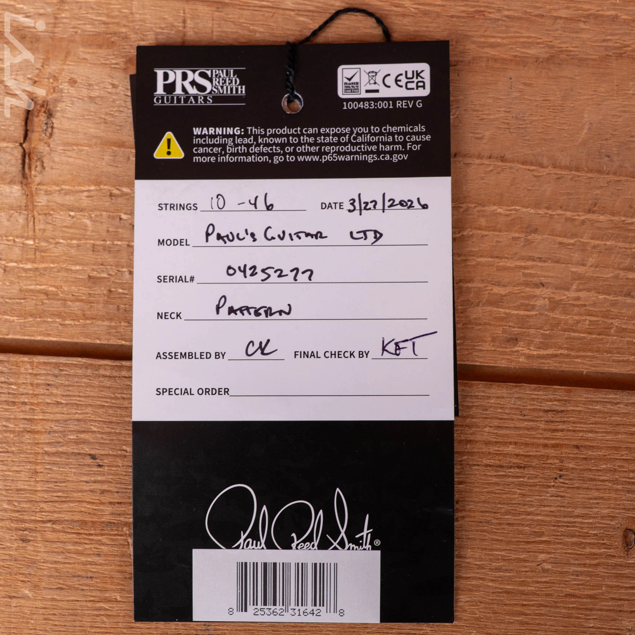 PRS Paul's Limited Mango Top Ziricote Fretboard Natural - Image 13