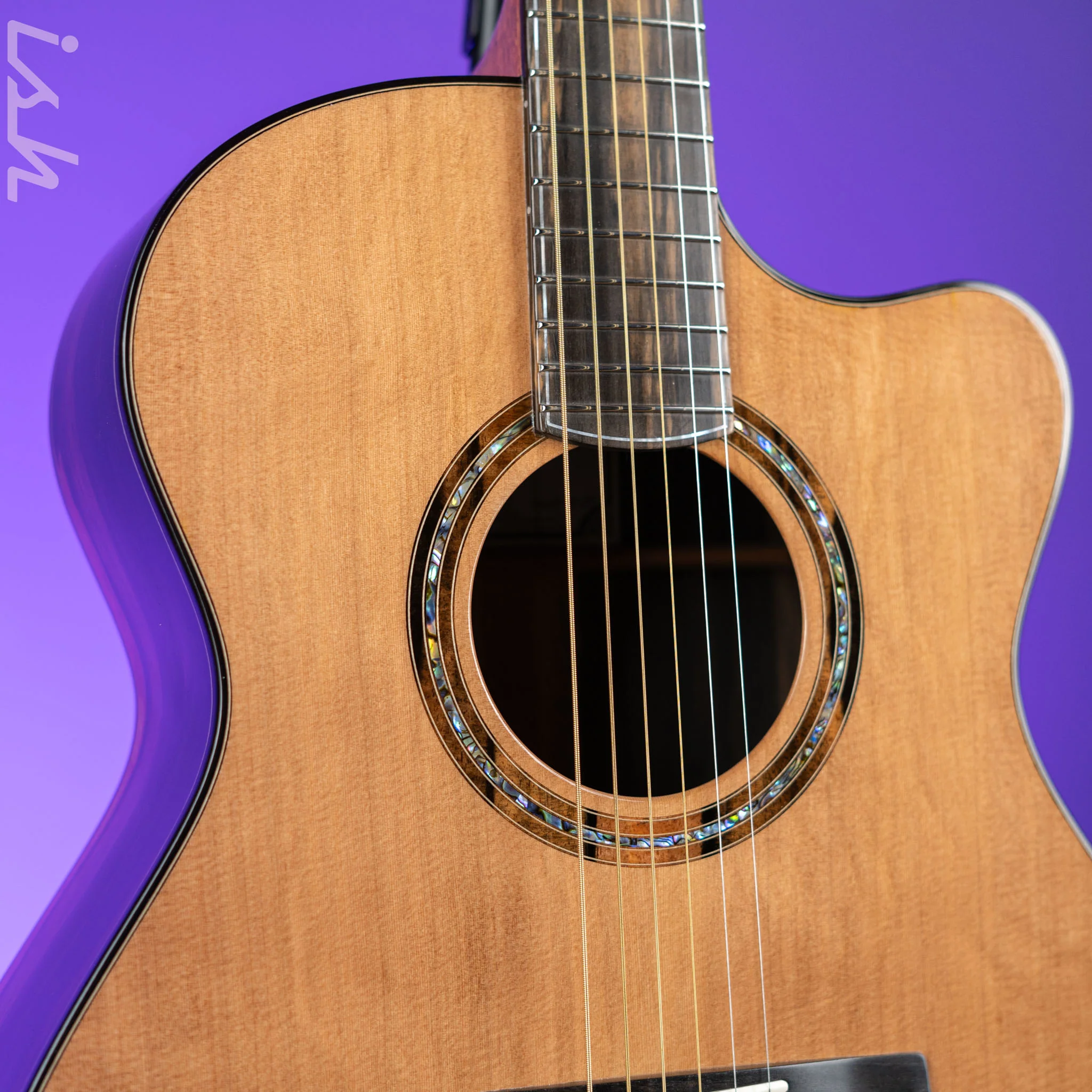 PRS Private Stock Angelus Cutaway Cedar Top Exotic Ebony Back Acoustic Guitar - Image 4