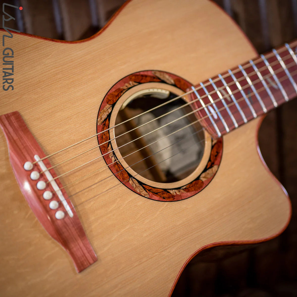 PRS Private Stock Angelus White Bubinga Pink Ivory Acoustic Guitar - Image 11