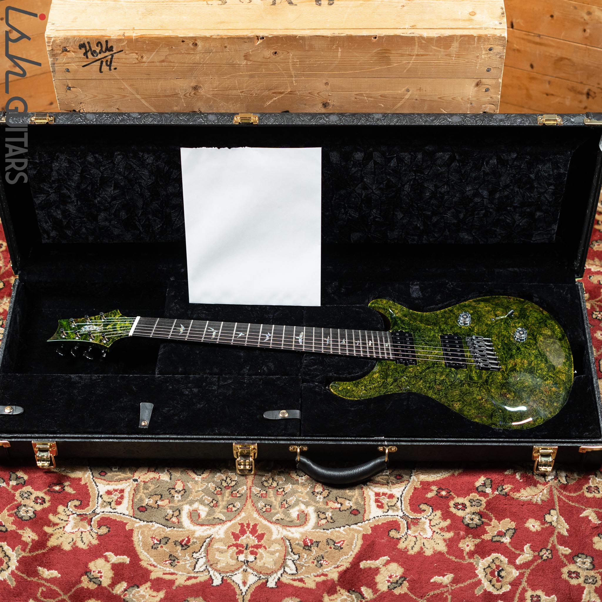 PRS Private Stock Custom 24 Multi-scale 7-String Burl Maple Rainforest Green Gloss - Image 15