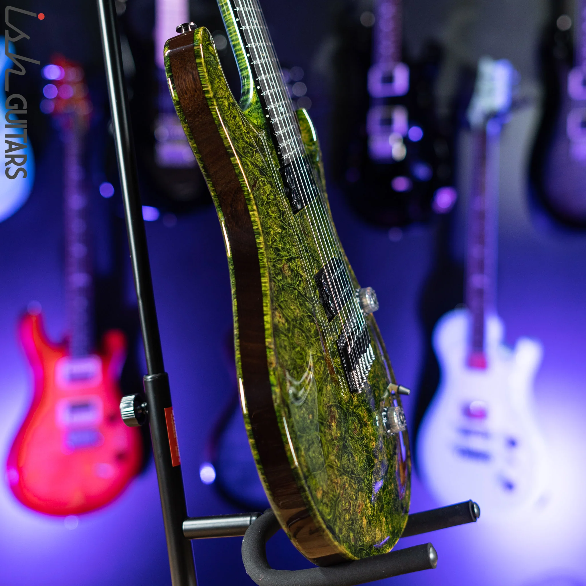 PRS Private Stock Custom 24 Multi-scale 7-String Burl Maple Rainforest Green Gloss - Image 7