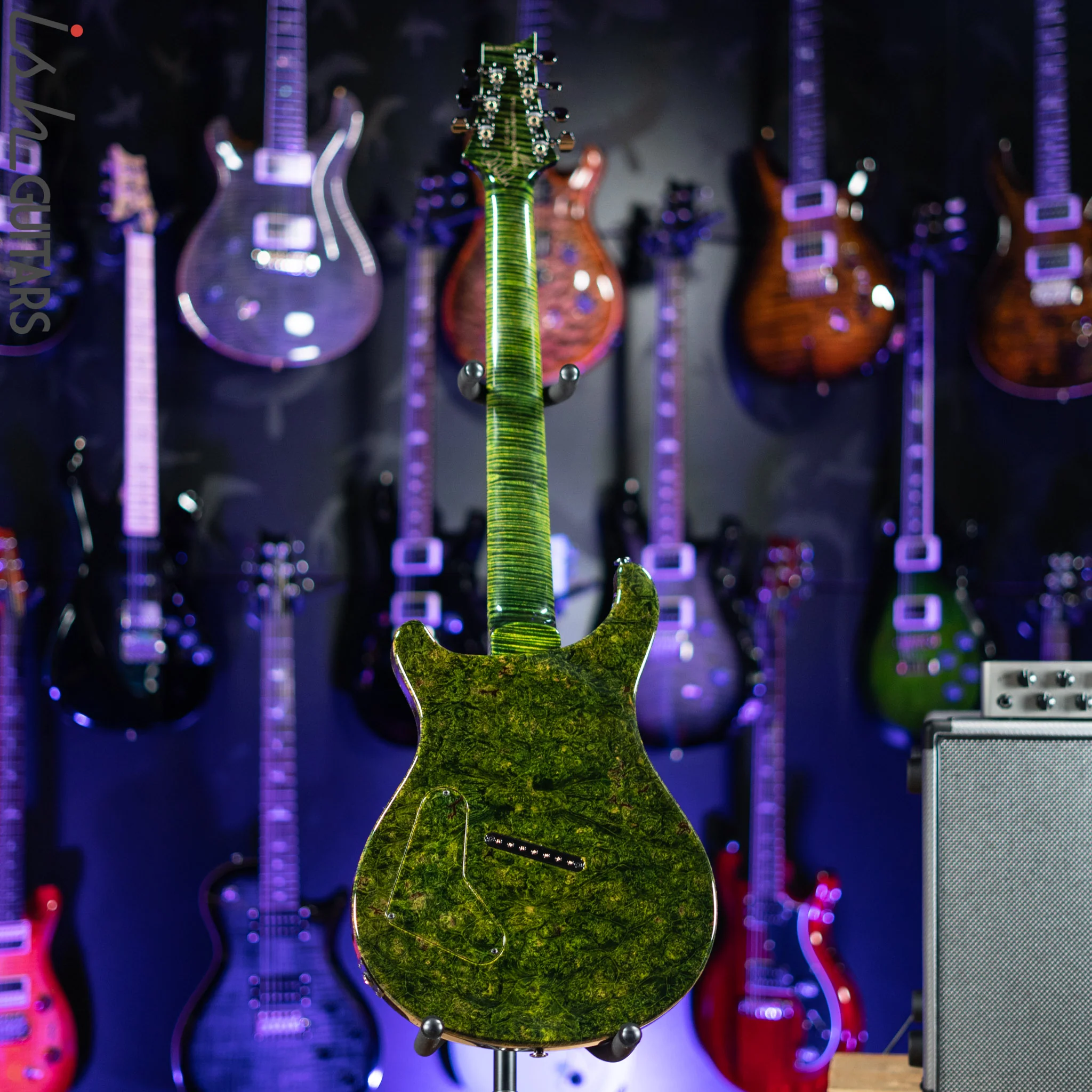 PRS Private Stock Custom 24 Multi-scale 7-String Burl Maple Rainforest Green Gloss - Image 9