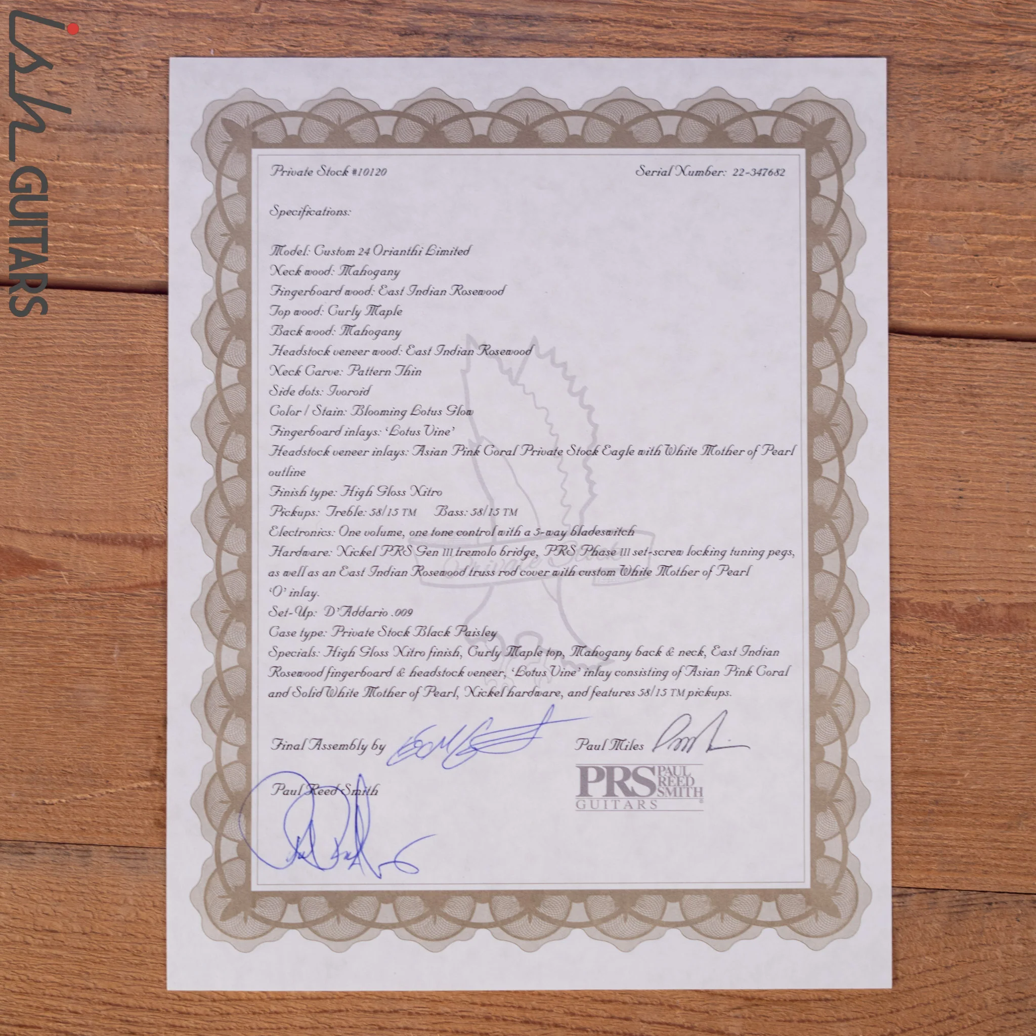 PRS Private Stock Custom 24 Orianthi Limited Blooming Lotus - Image 12