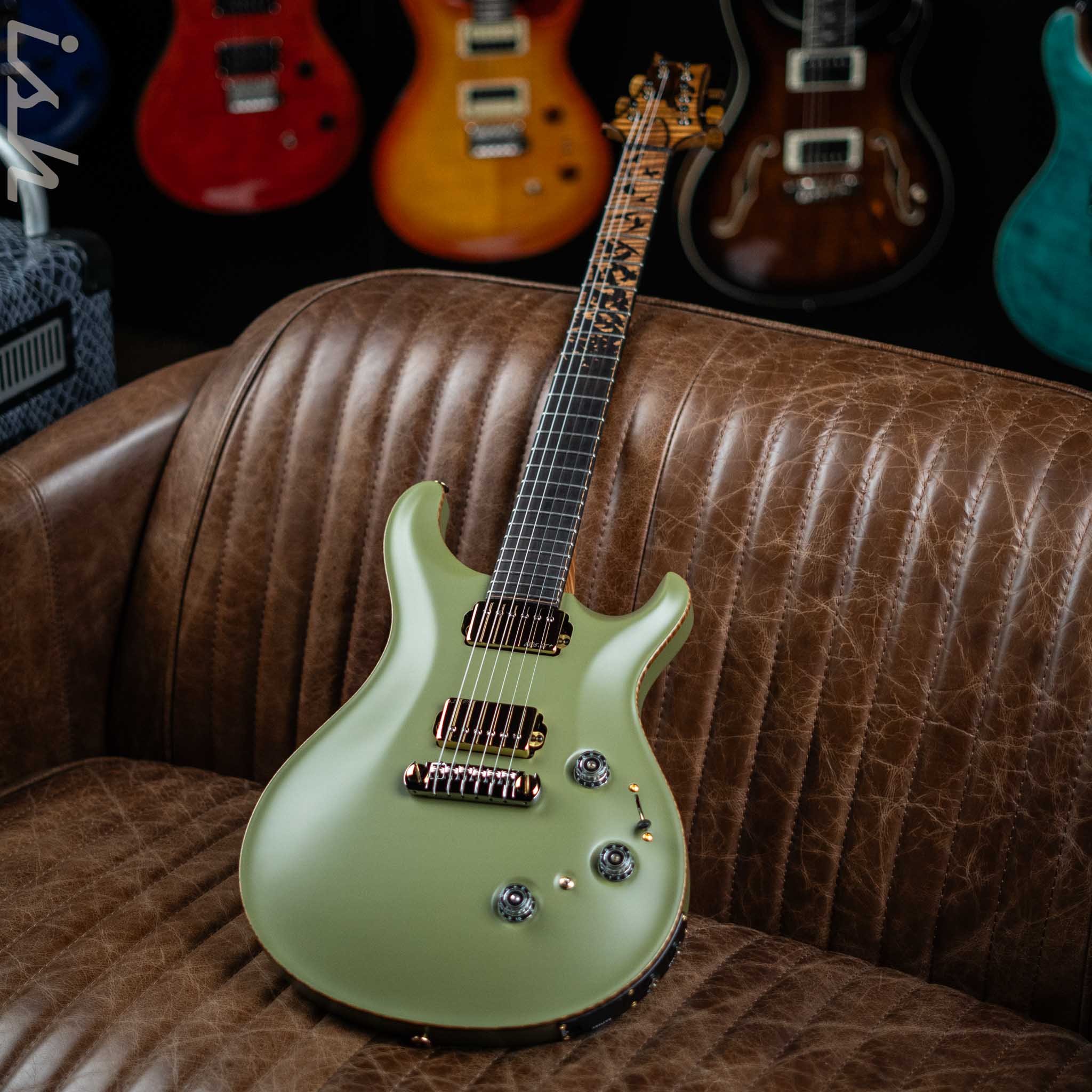 PRS Private Stock Custom 24 Piezo Stoptail 'Opaque Study' Olive Drab Green - Image 2