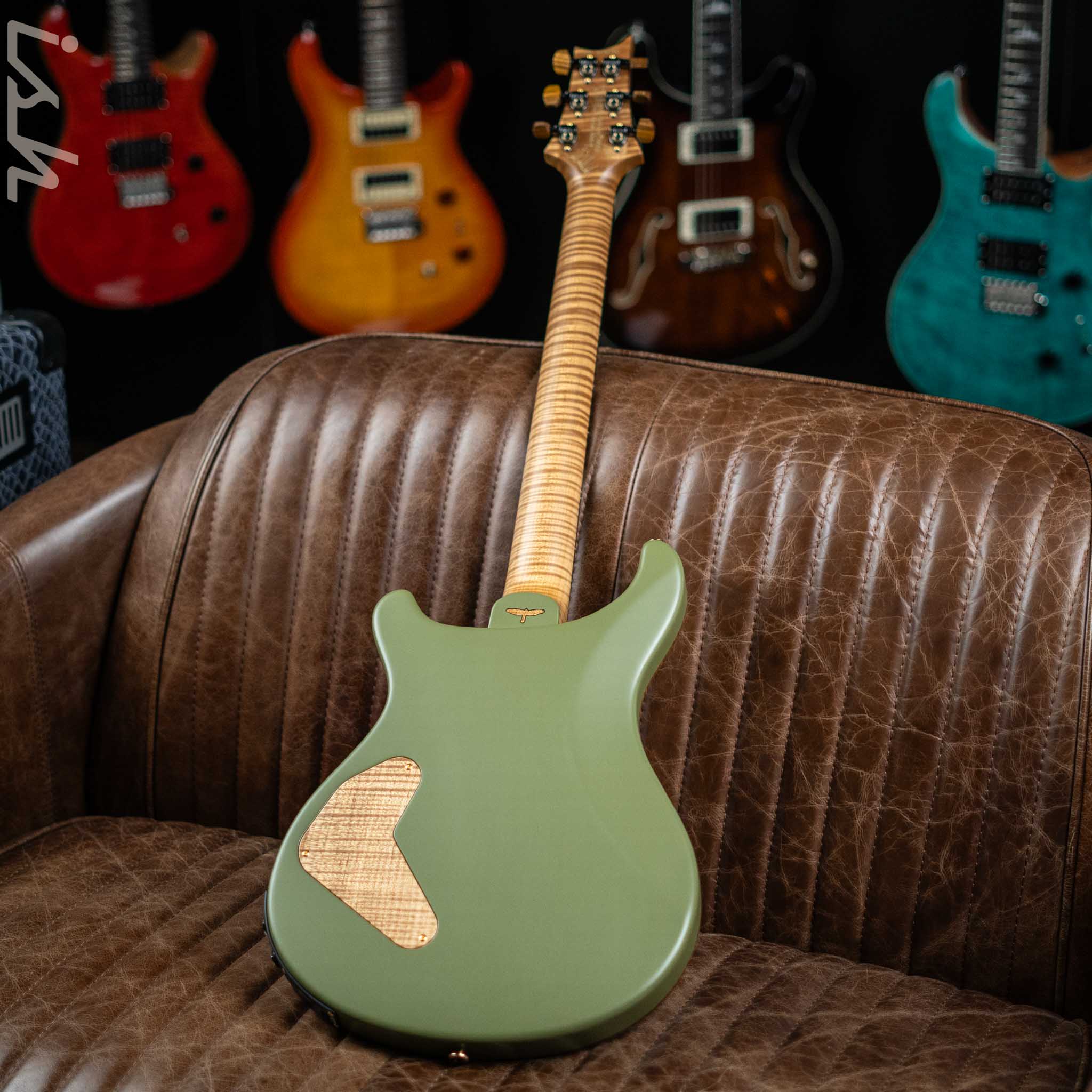 PRS Private Stock Custom 24 Piezo Stoptail 'Opaque Study' Olive Drab Green - Image 7