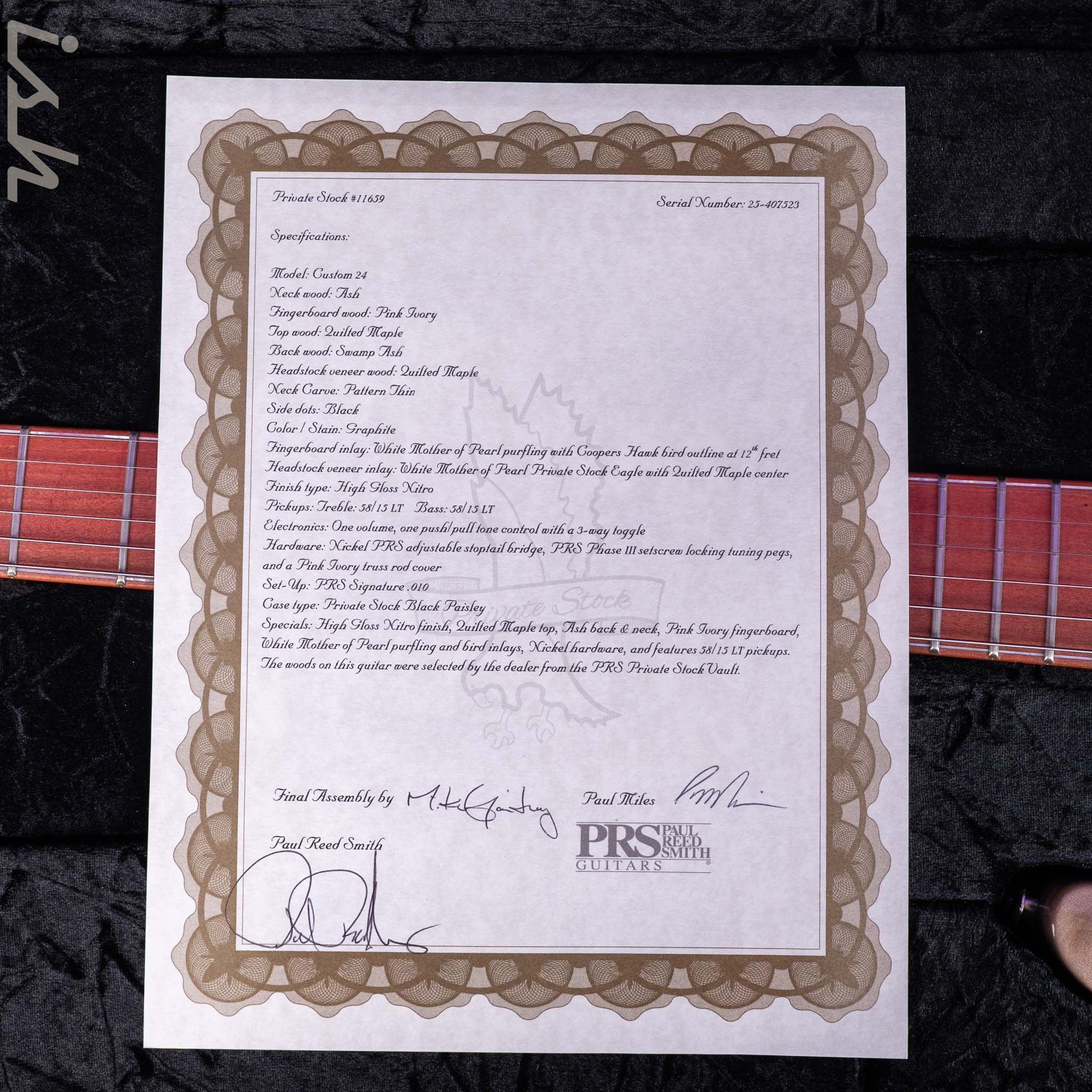 PRS Private Stock Custom 24 Stoptail Graphite - Image 13
