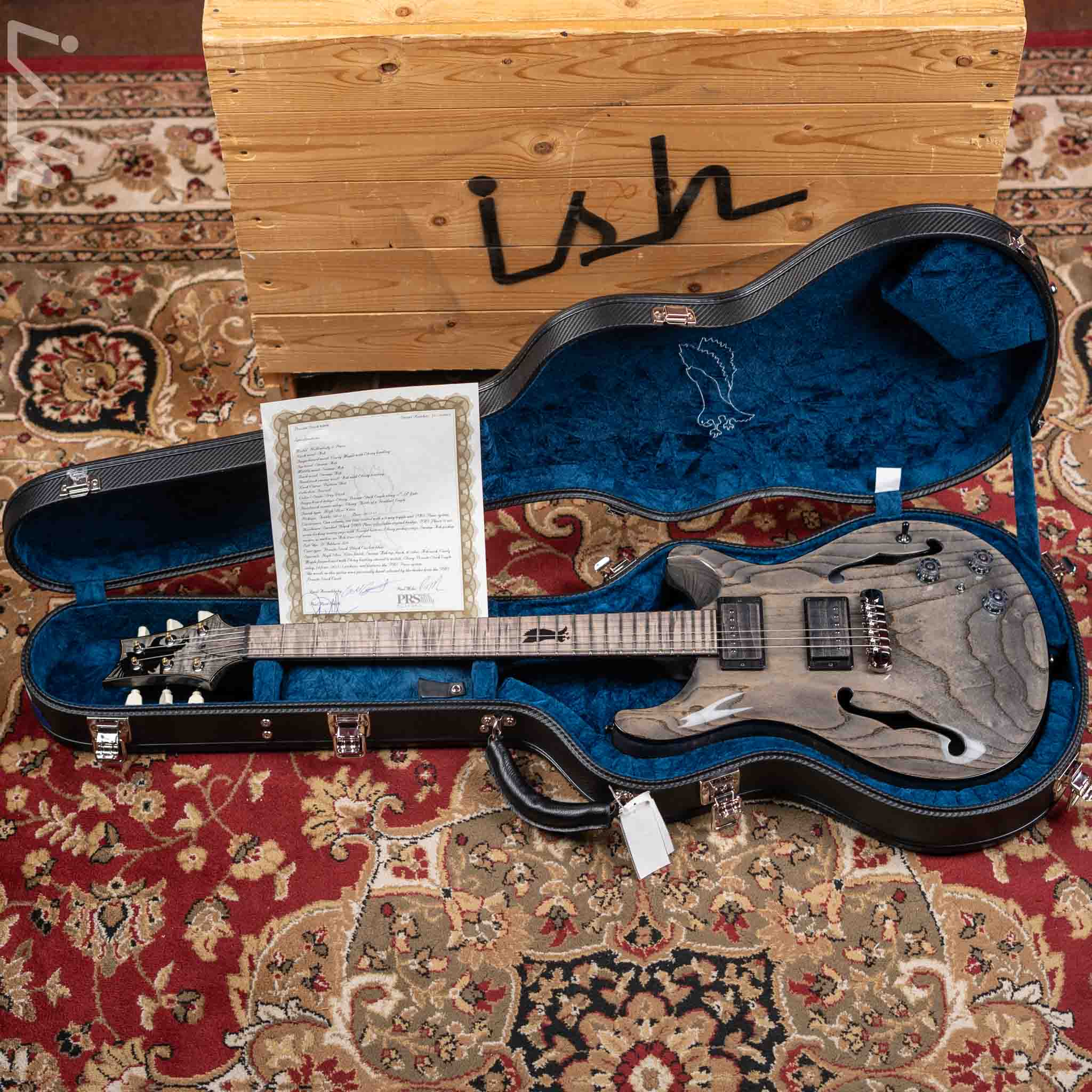 2021 PRS Private Stock Hollowbody II Piezo 24 Fret Swamp Ash Grey Wash - Image 14