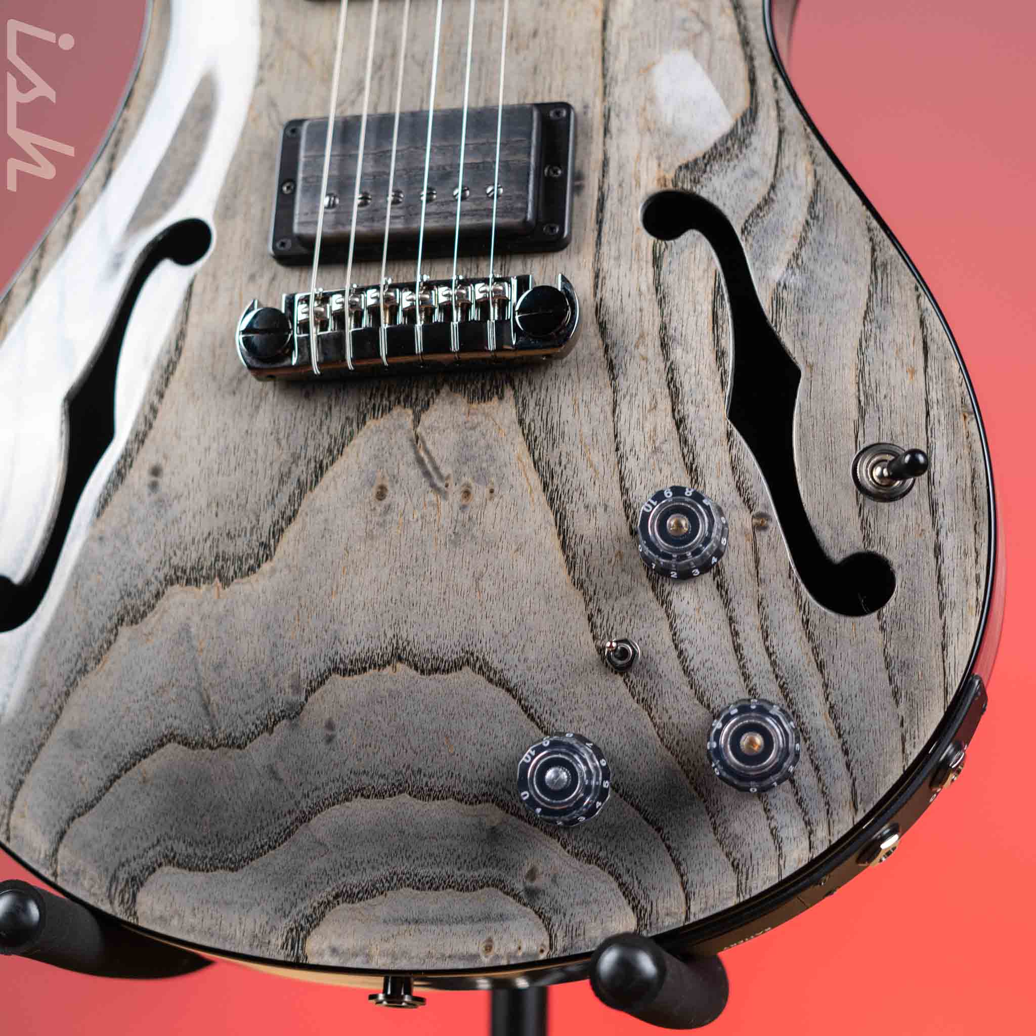 2021 PRS Private Stock Hollowbody II Piezo 24 Fret Swamp Ash Grey Wash - Image 4