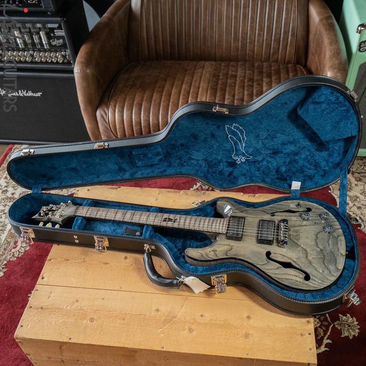 PRS Private Stock Hollowbody II Piezo 24 Fret Swamp Ash Grey Wash - Image 15