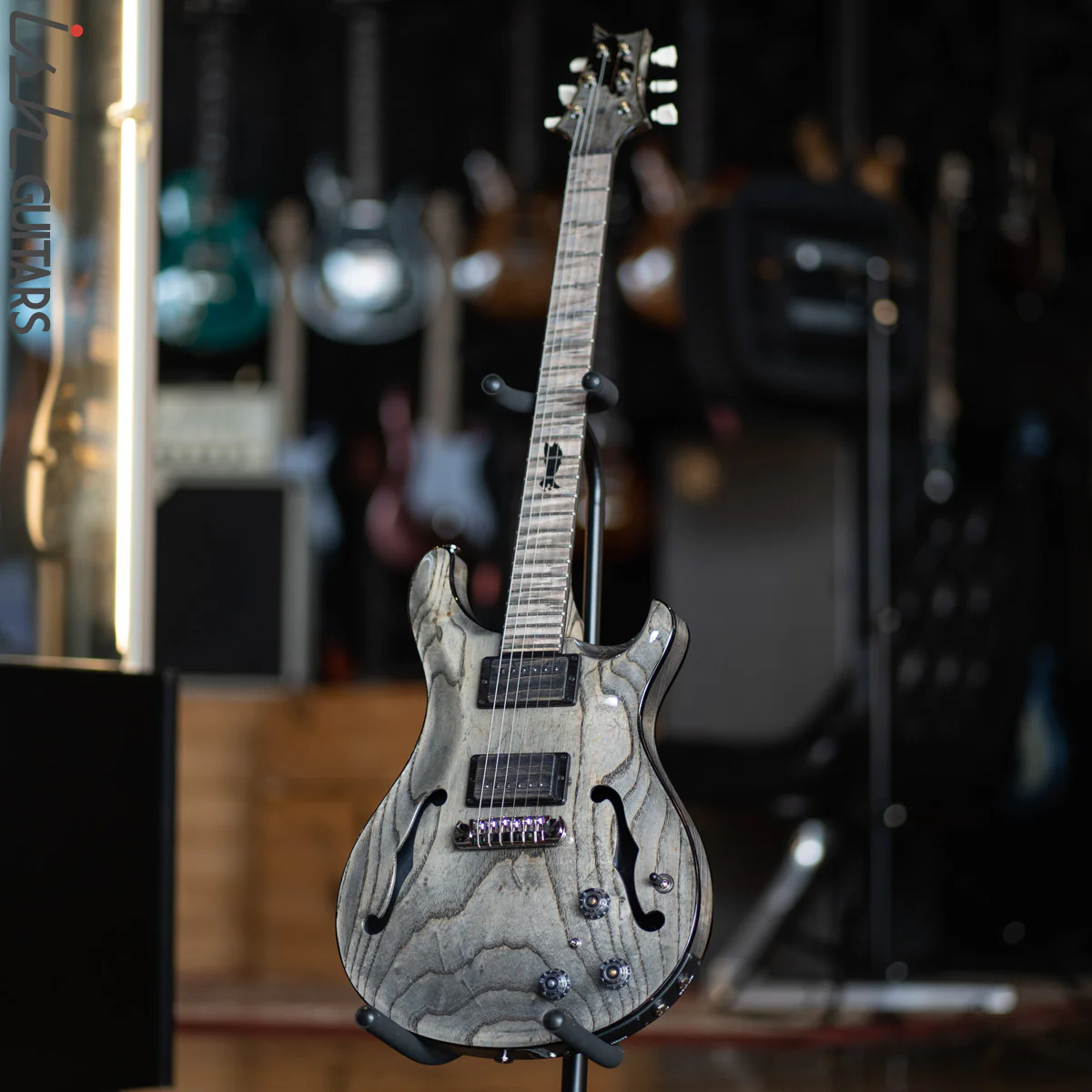 PRS Private Stock Hollowbody II Piezo 24 Fret Swamp Ash Grey Wash - Image 2