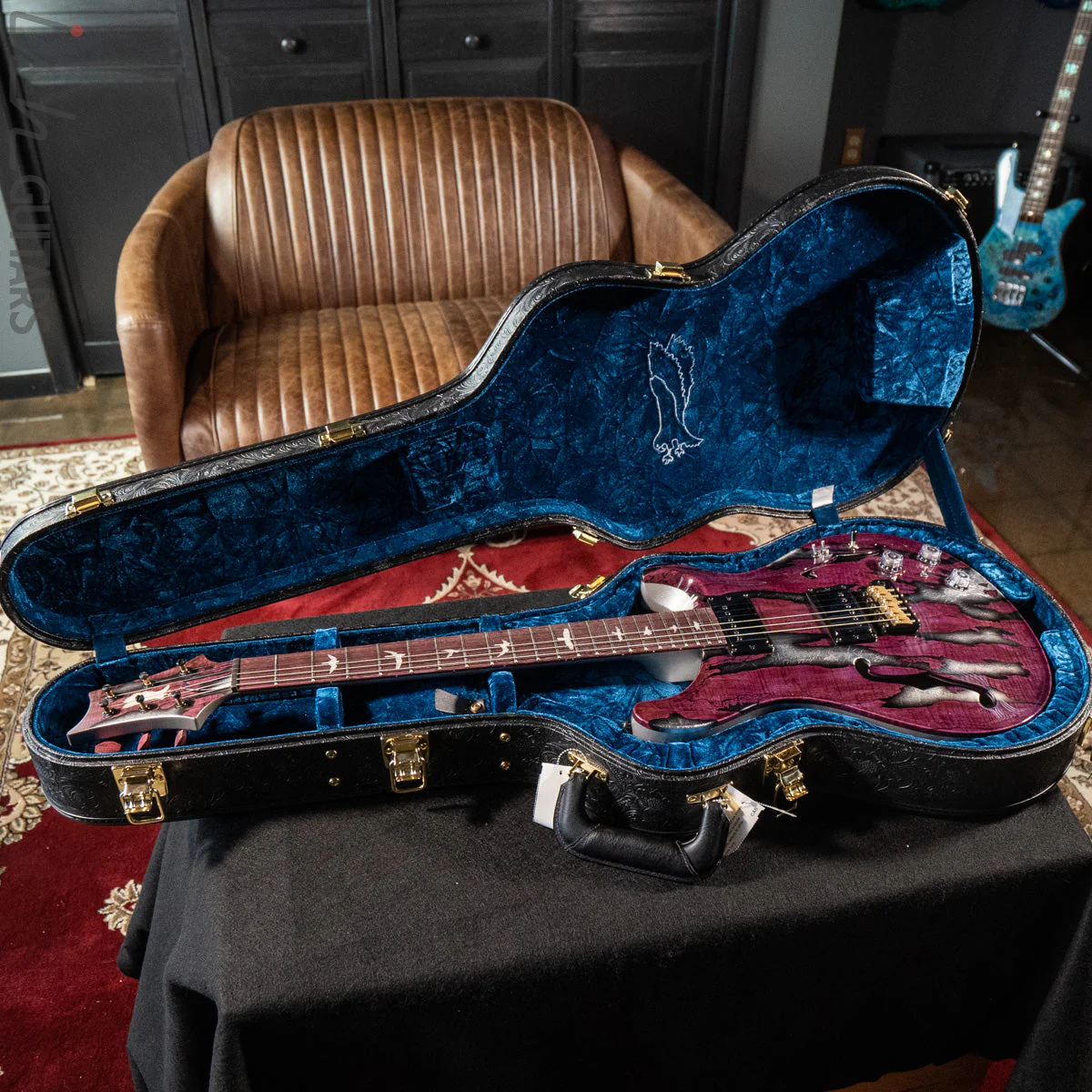 PRS Private Stock Hollowbody II Tremolo Piezo Spalted Maple Purple - Image 17