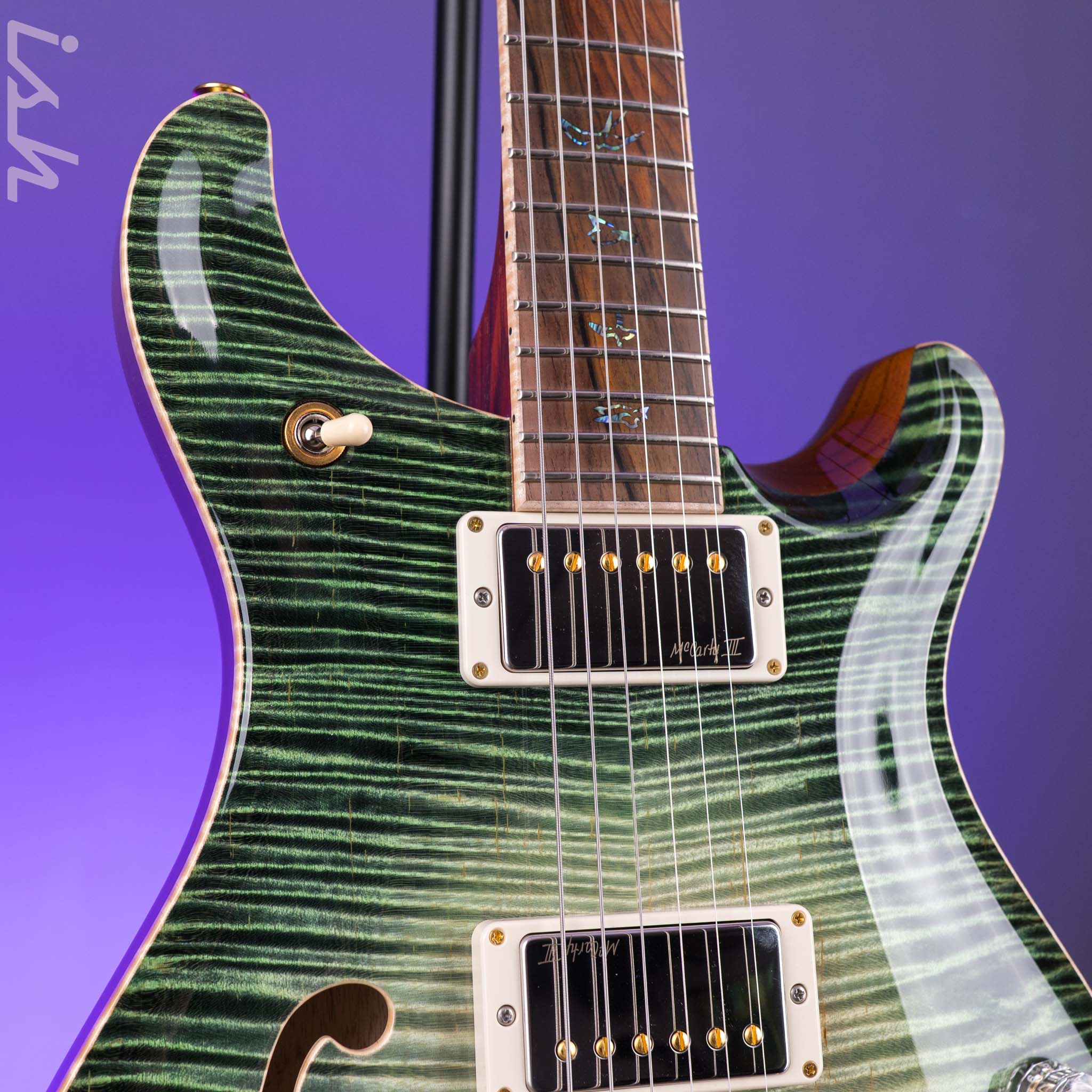 PRS Private Stock McCarty 594 Semi-Hollow Curly Maple Sage Glow - Image 4
