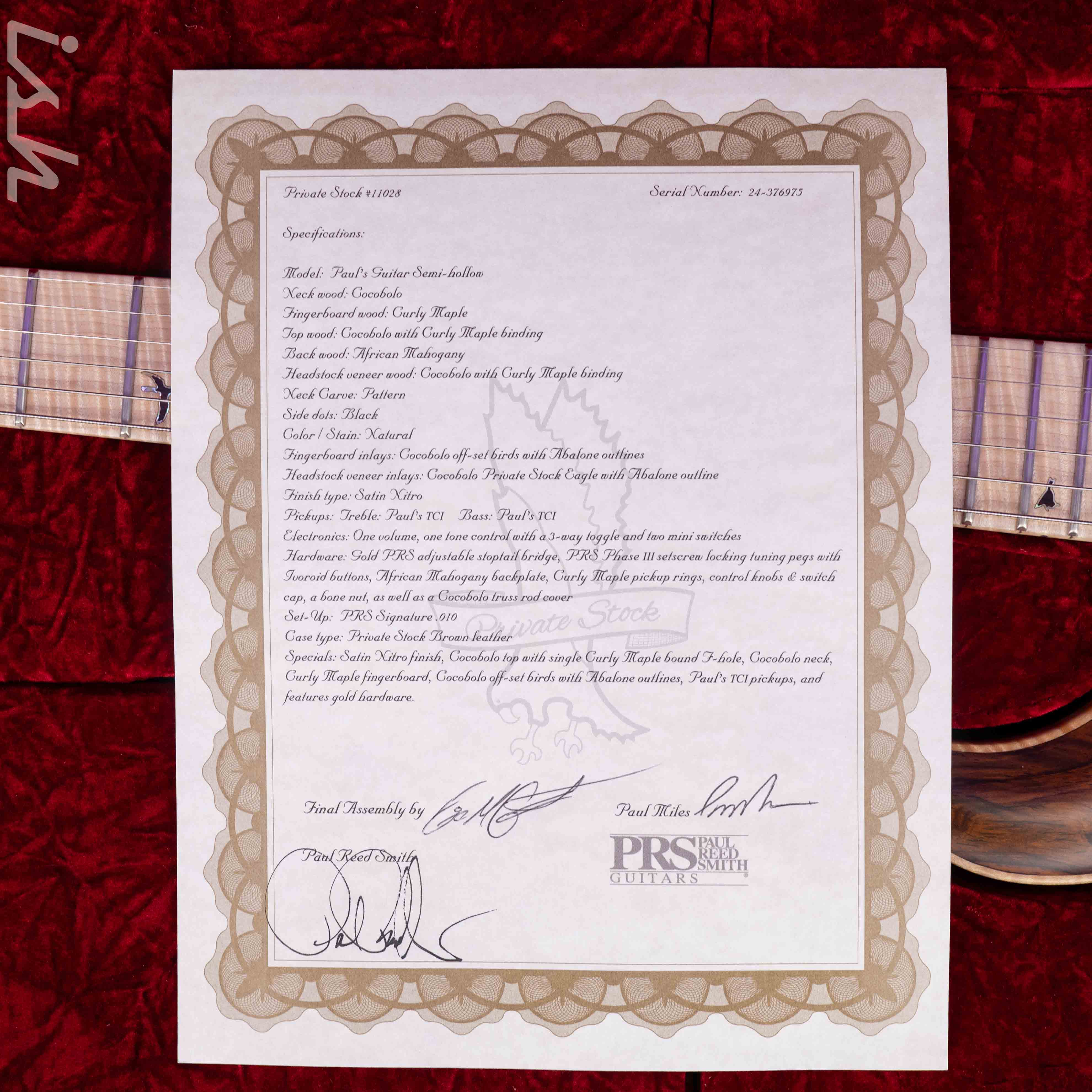 PRS Private Stock Paul's Guitar Semi-Hollow Cocobolo - Image 13