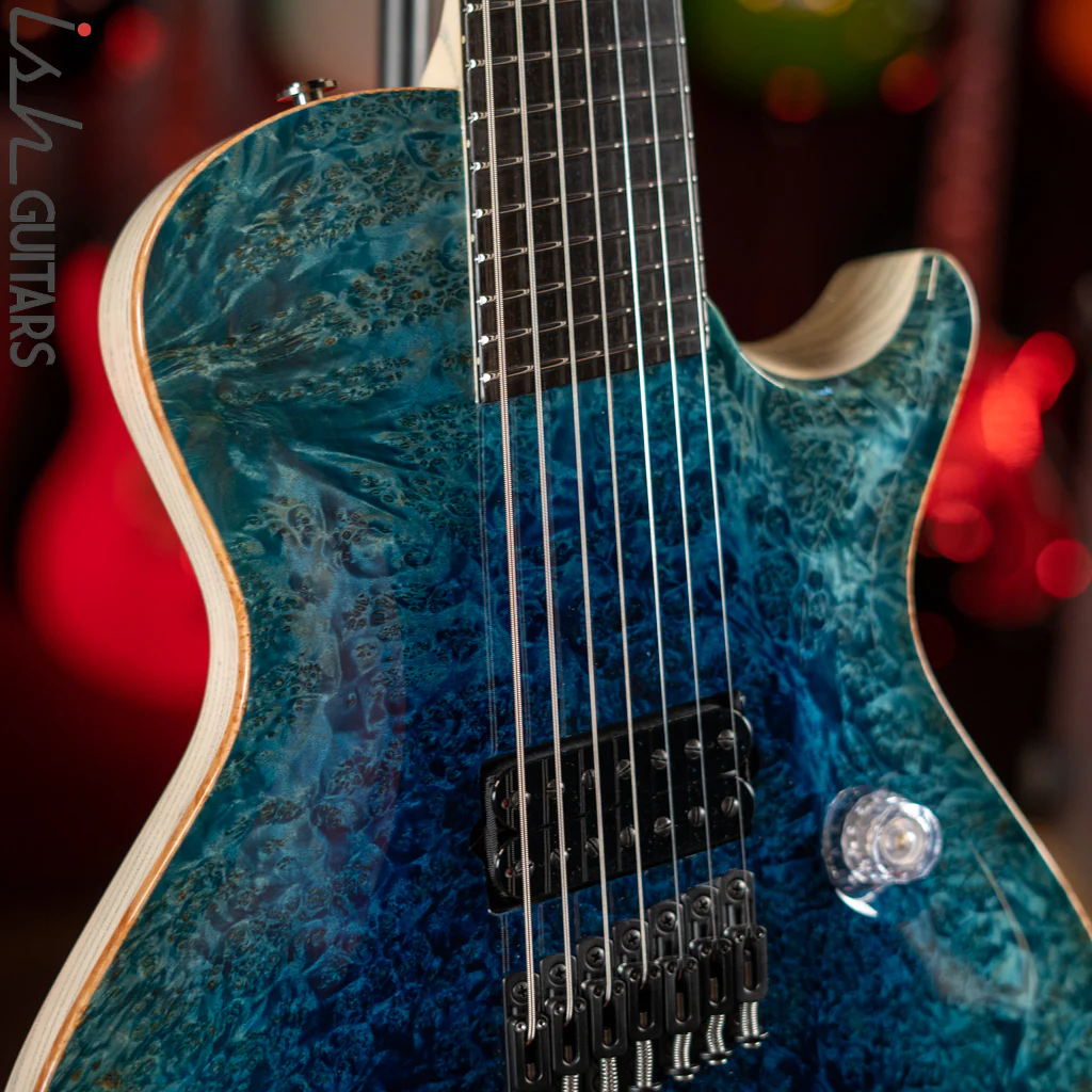 PRS Private Stock Singlecut 7-String Multiscale Reverse Aqua Violet Glow - Image 3