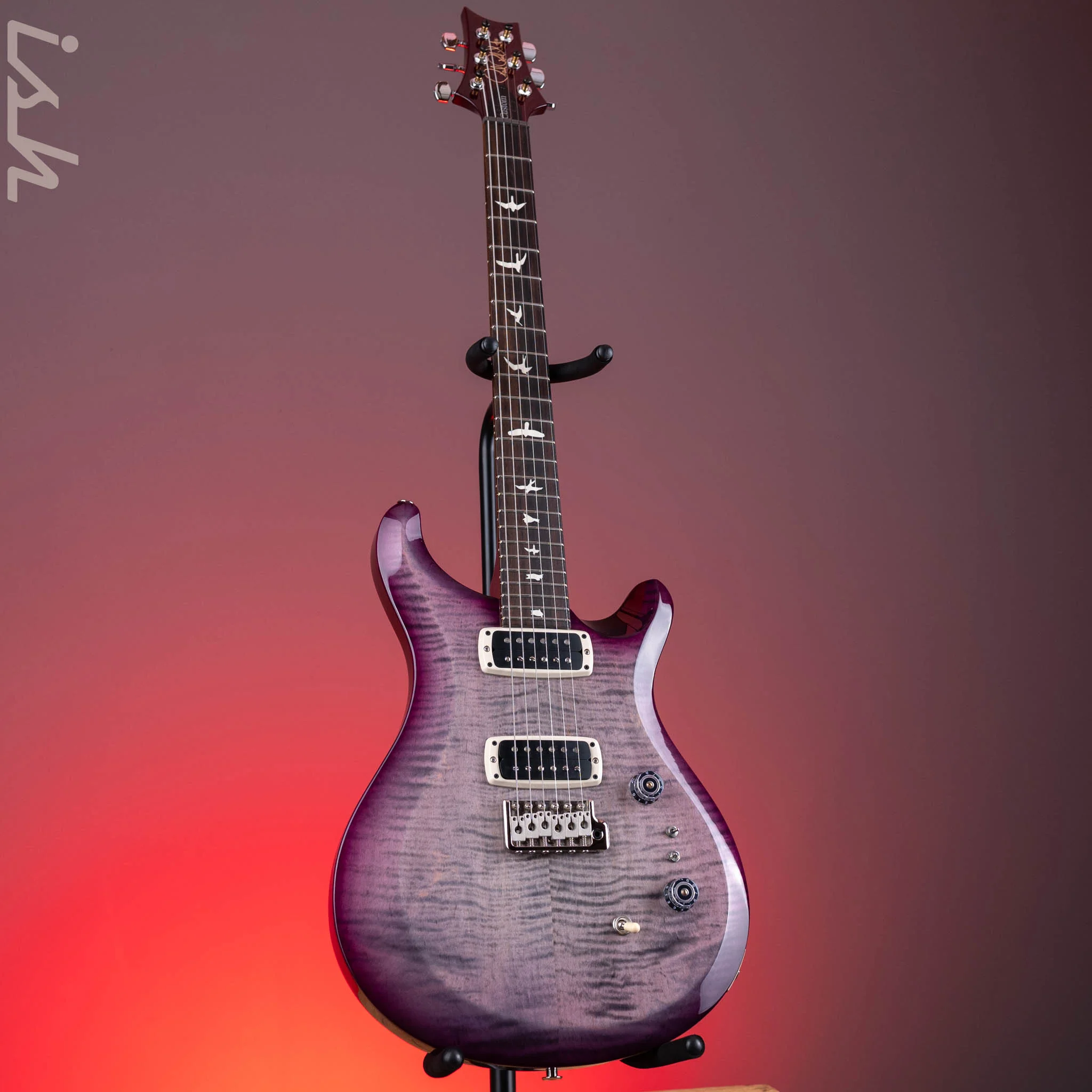 PRS S2 Custom 24-08 Electric Guitar Faded Grey Black Purple Burst - Image 2