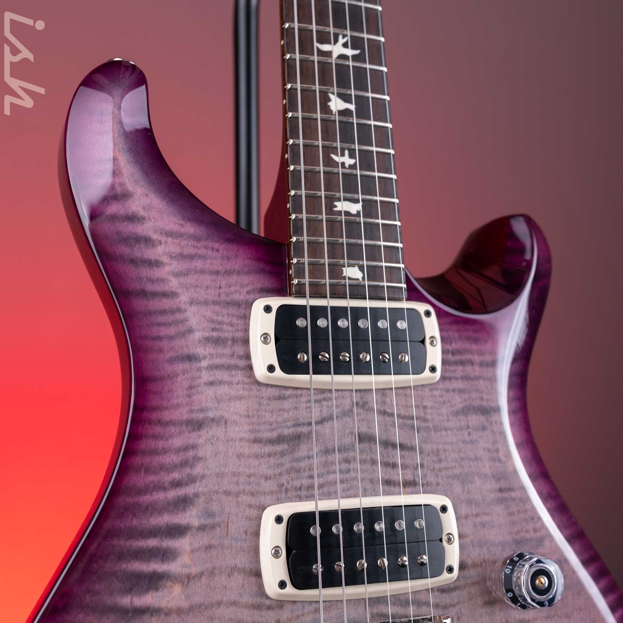 PRS S2 Custom 24-08 Electric Guitar Faded Grey Black Purple Burst - Image 3
