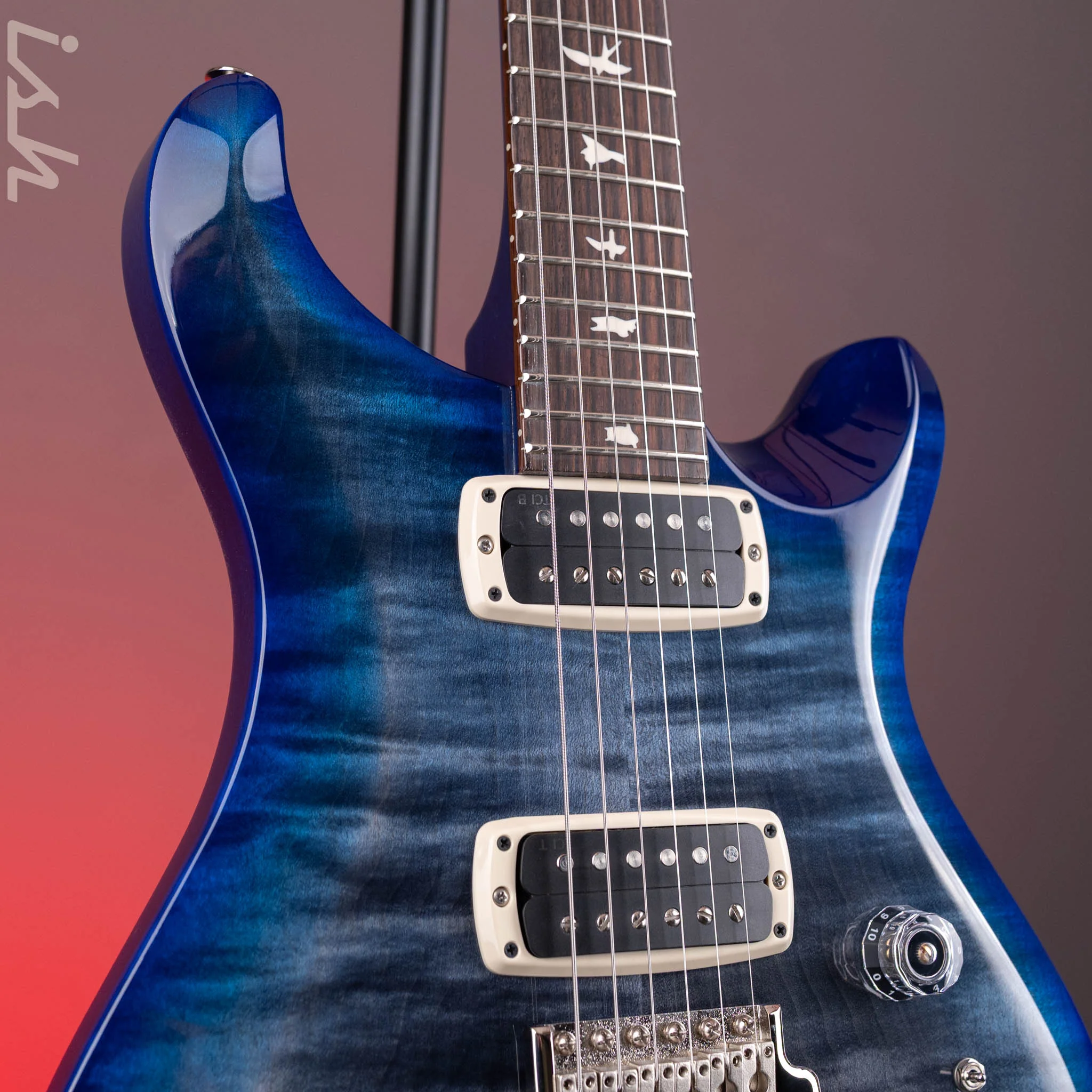 PRS S2 Custom 24-08 Faded Gray Black Blue Burst - Image 4