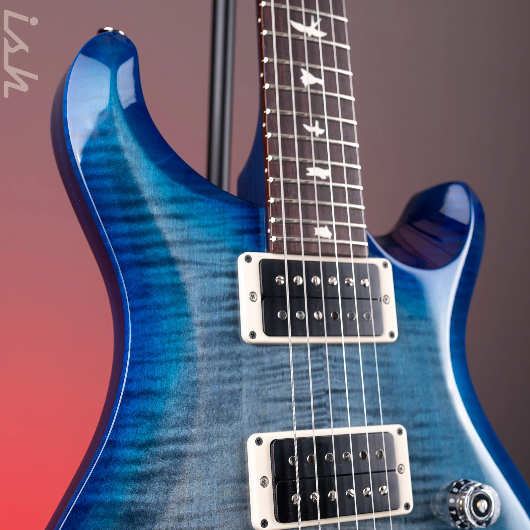PRS S2 Custom 24 Electric Guitar Faded Gray Black Blue Burst - Image 3