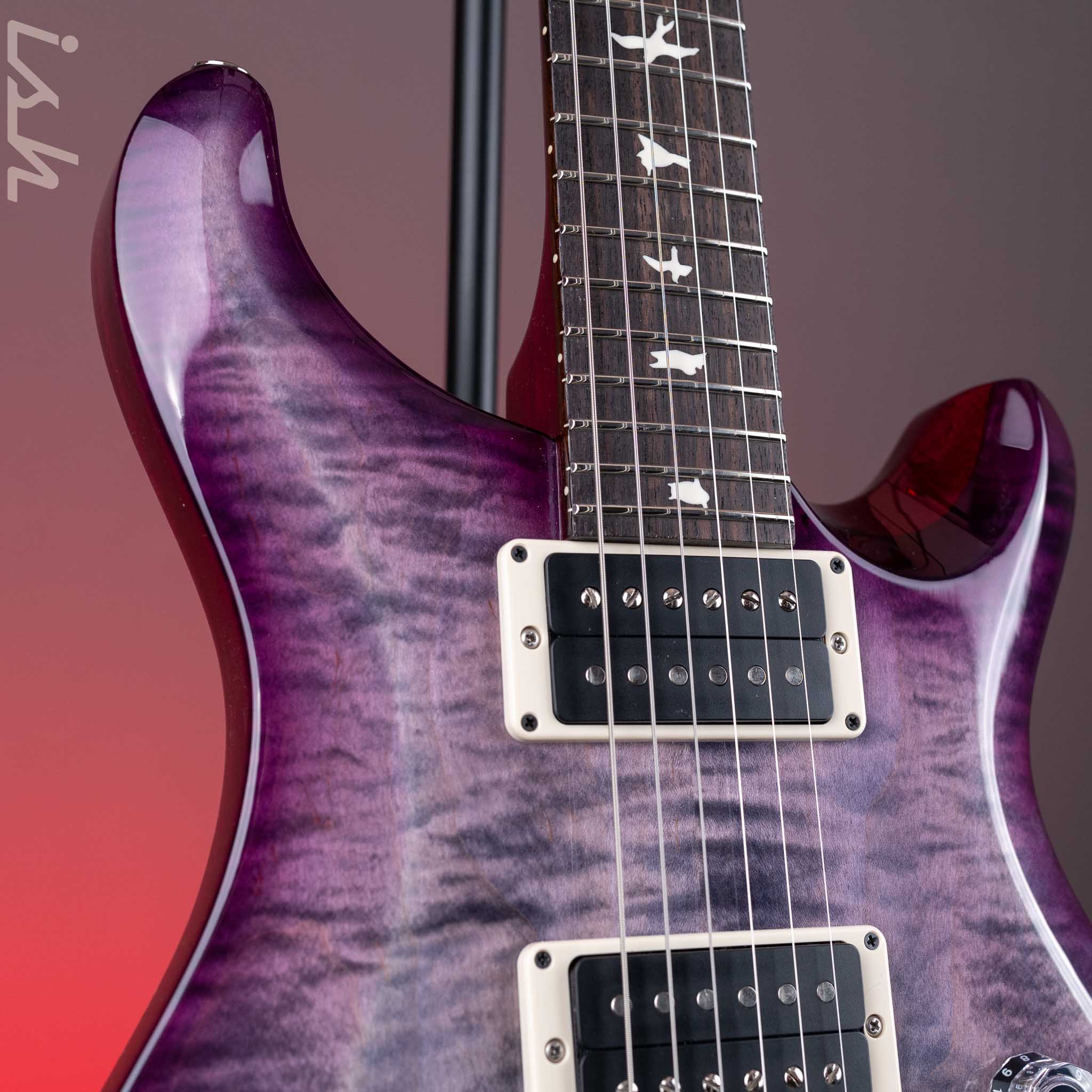 PRS S2 Custom 24 Electric Guitar Faded Gray Black Purple Burst - Image 3