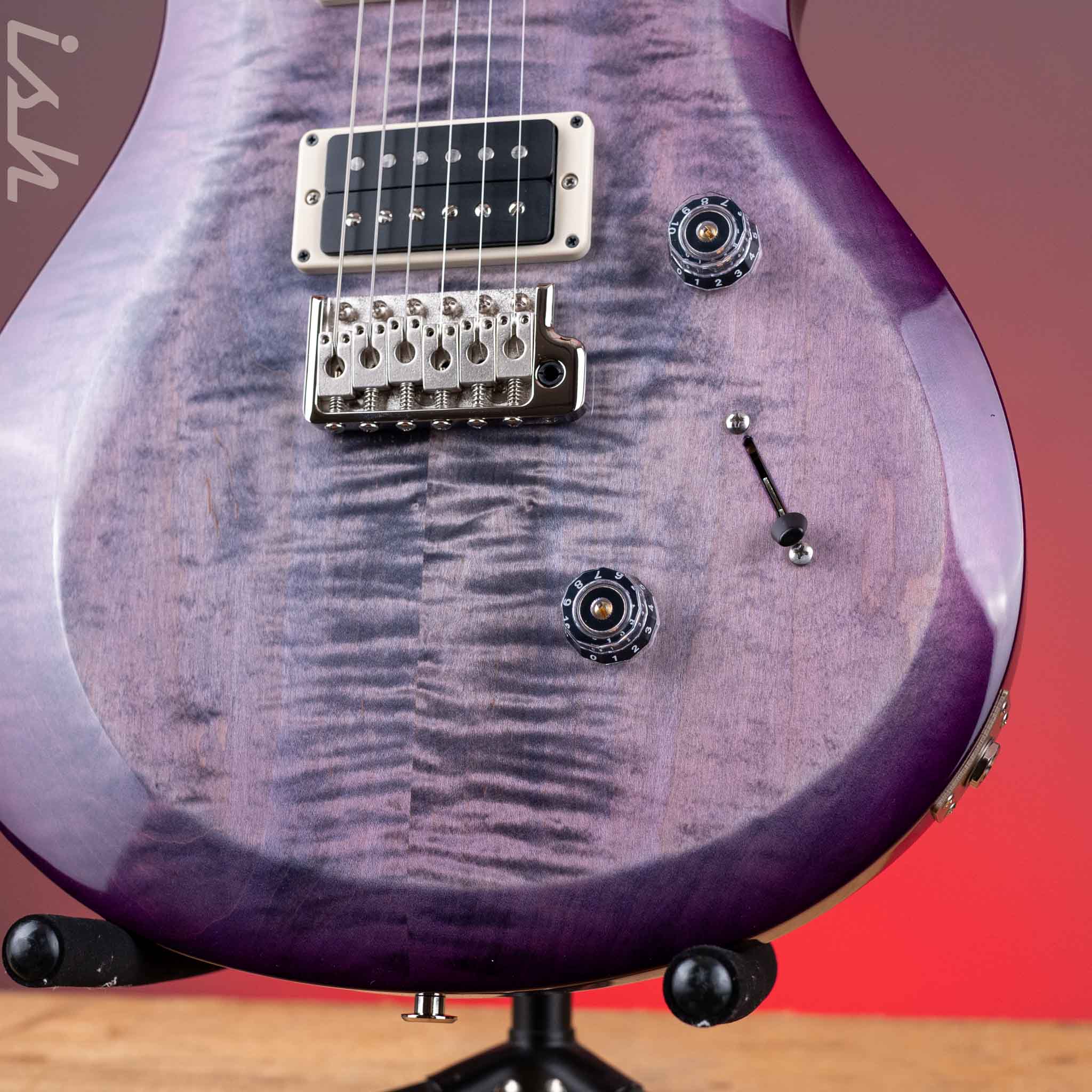 PRS S2 Custom 24 Electric Guitar Faded Gray Black Purple Burst - Image 4