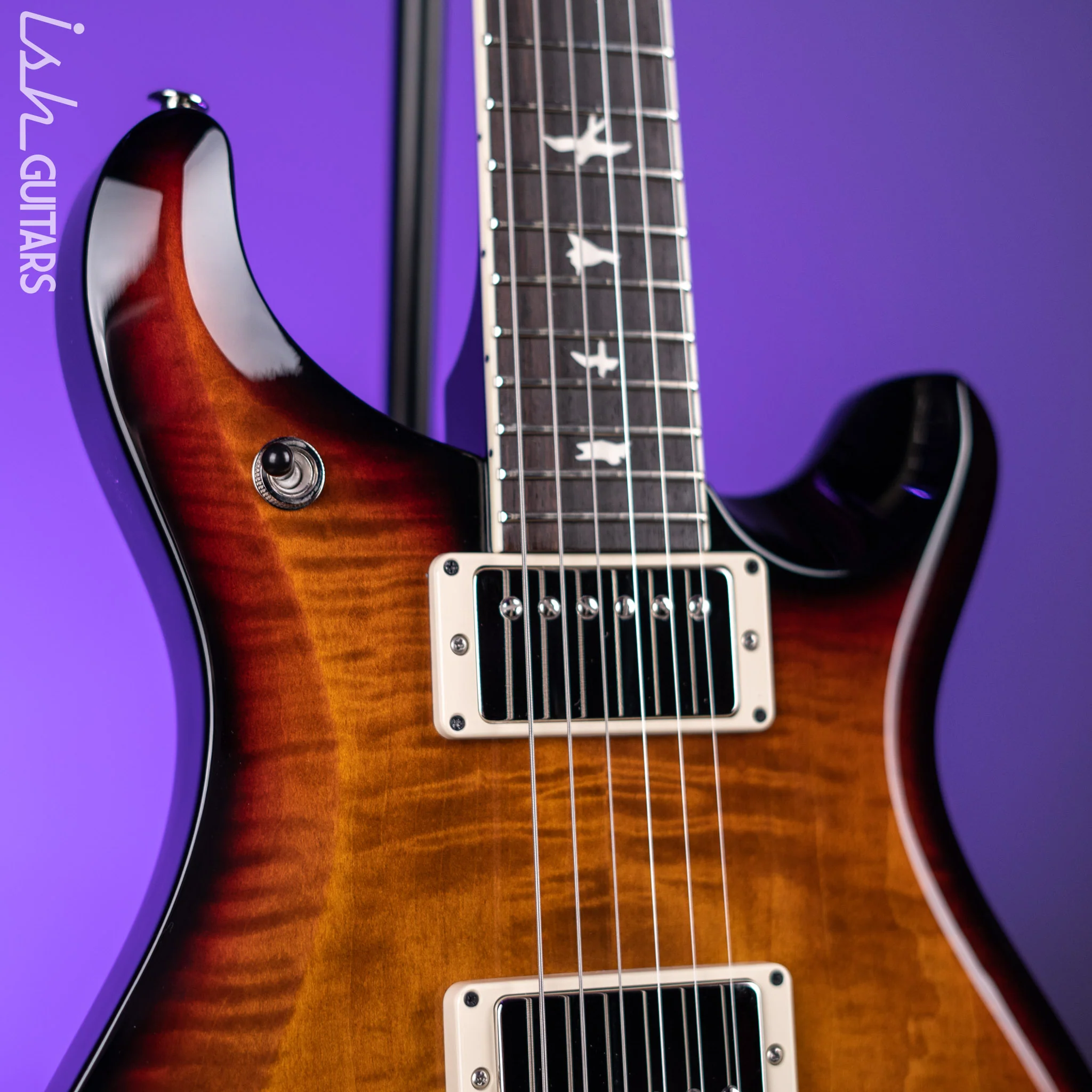 PRS S2 McCarty 594 Electric Guitar Amber w/ Black Wrap Burst - Image 3