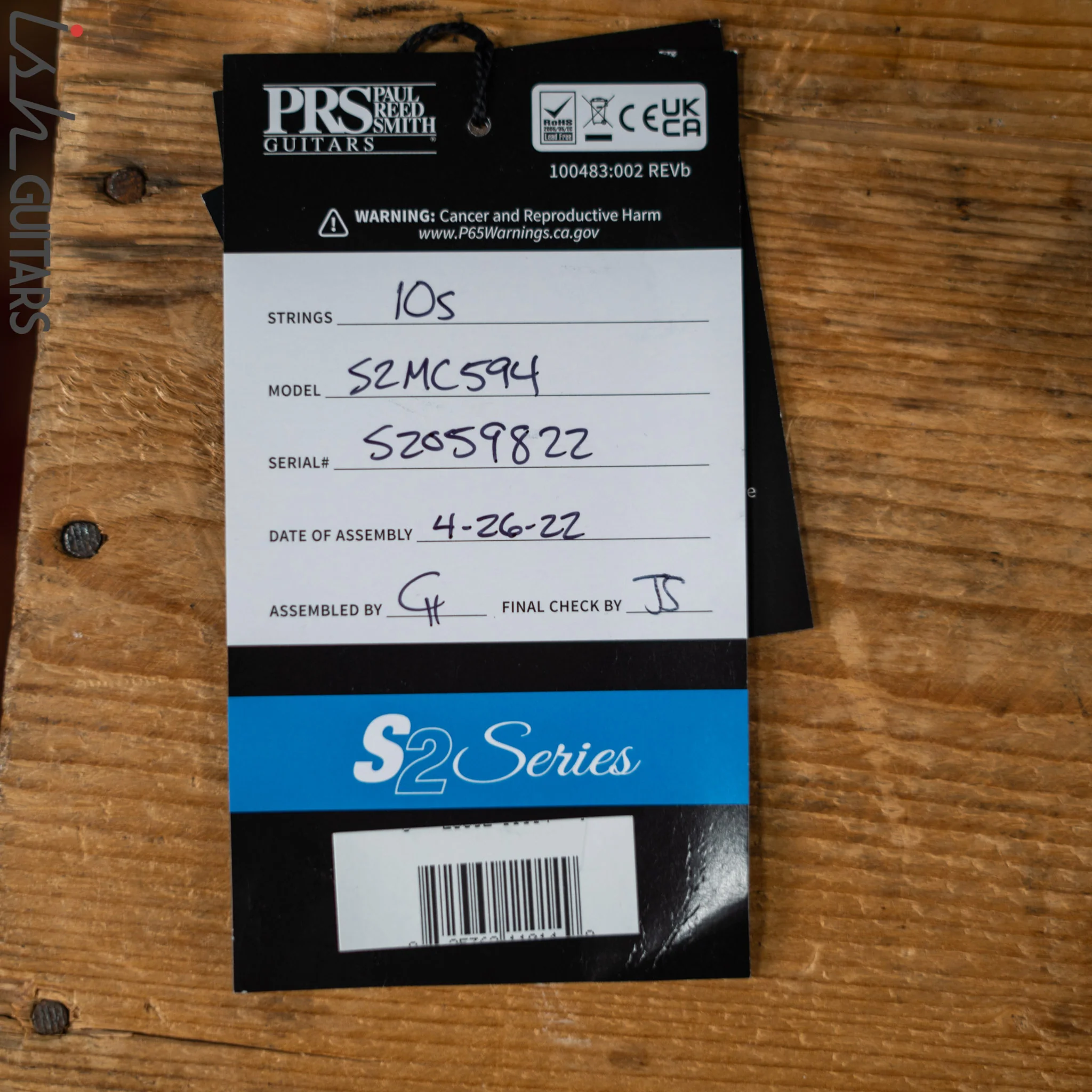 PRS S2 McCarty 594 Electric Guitar Lake Blue - Image 12
