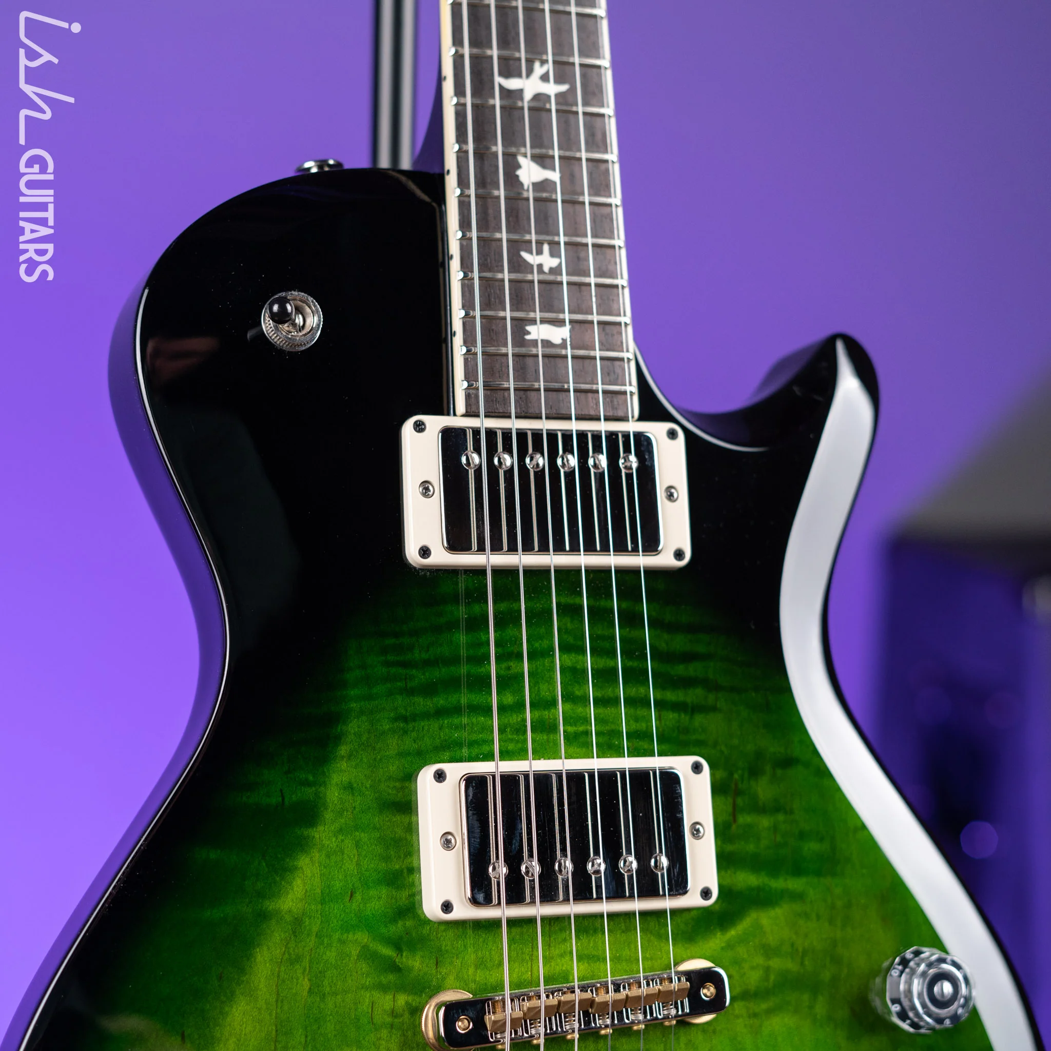 PRS S2 McCarty Singlecut 594 Electric Guitar Emerald Green Black Wrap Demo - Image 3